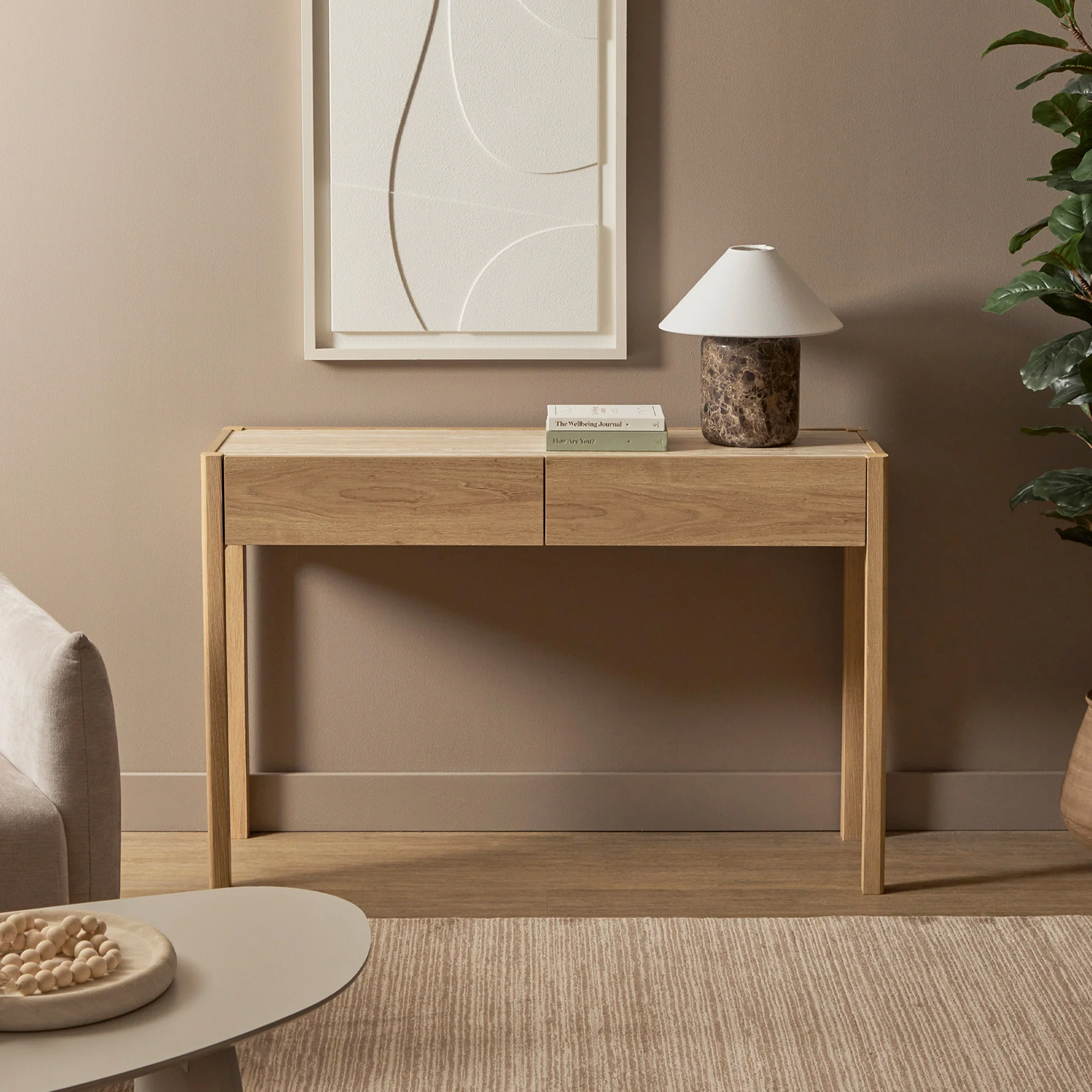 Clarke Console Table Oak (120cm) - Image 6