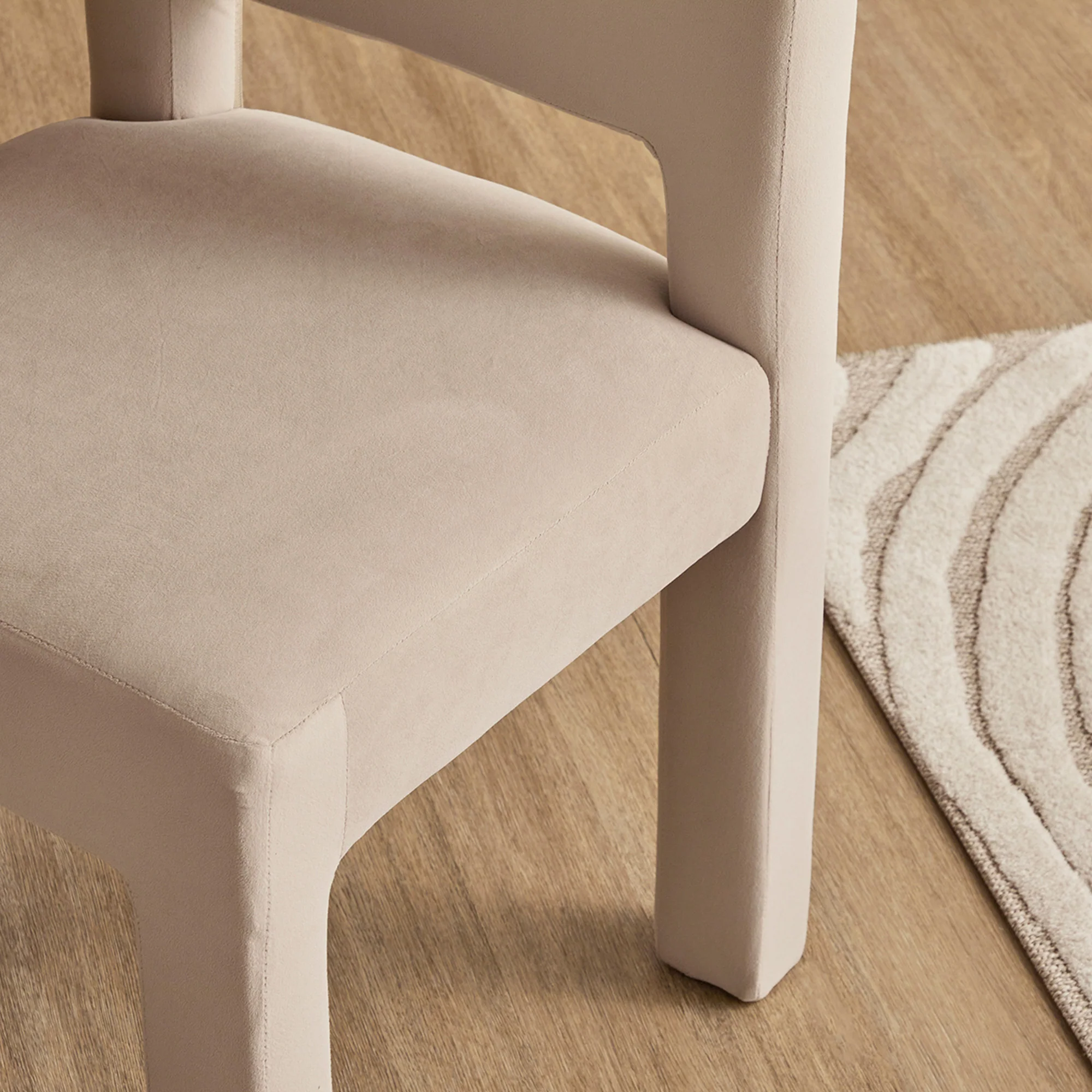 Claude Set of 2 Dining Chairs Beige Velvet - Image 6