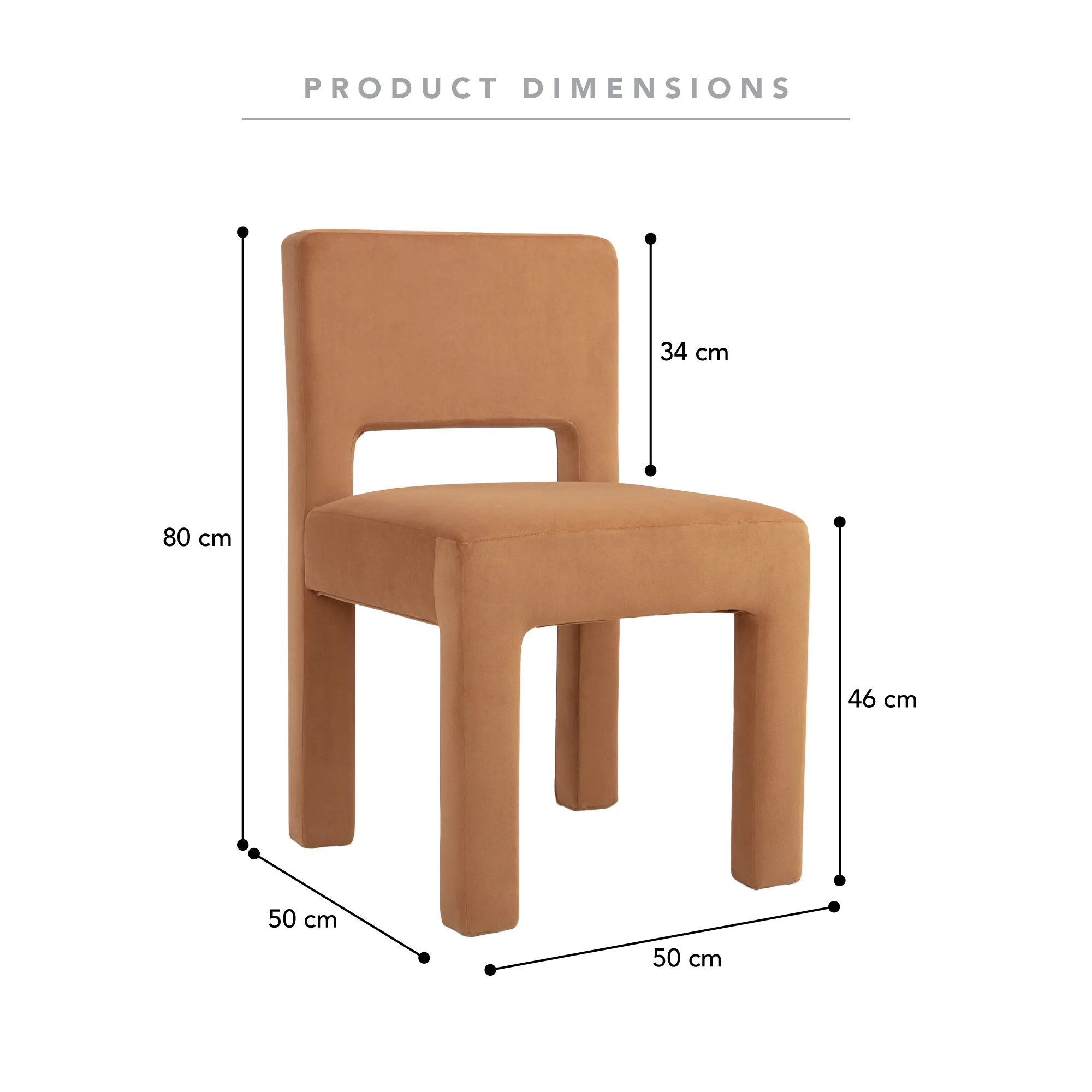 Claude Set of 2 Dining Chairs Rust Velvet - Image 3
