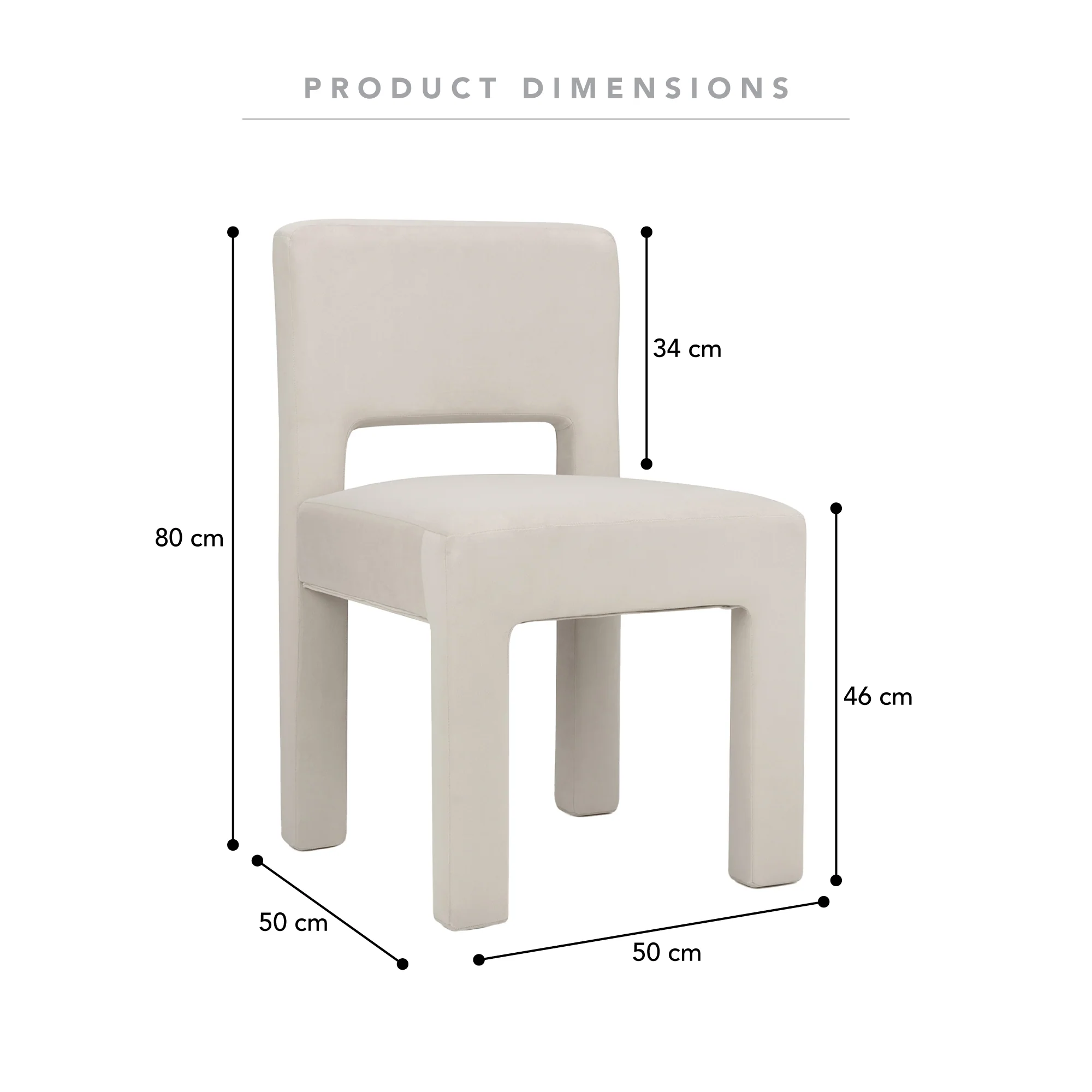 Claude Set of 4 Dining Chairs Beige Velvet - Image 3