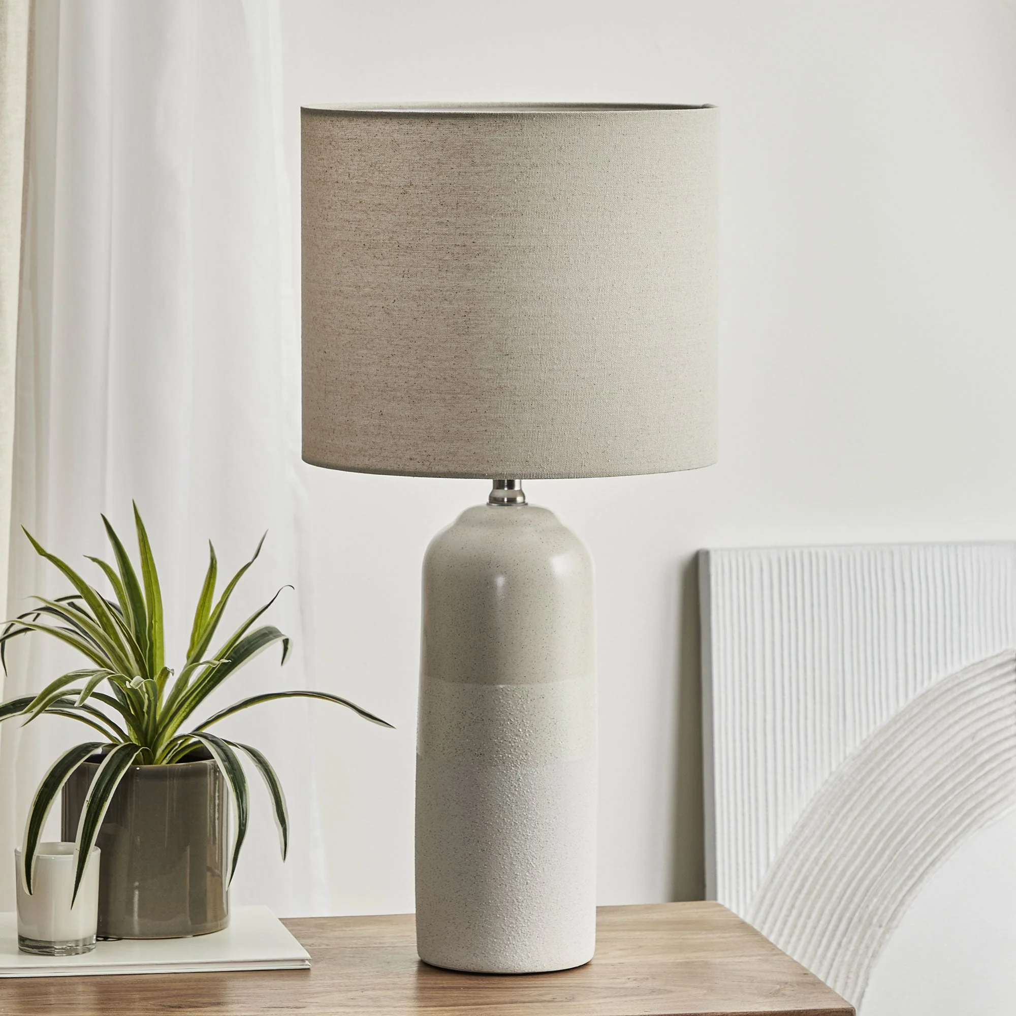 Clayton Modern Ceramic Table Lamp Cream - Image 2