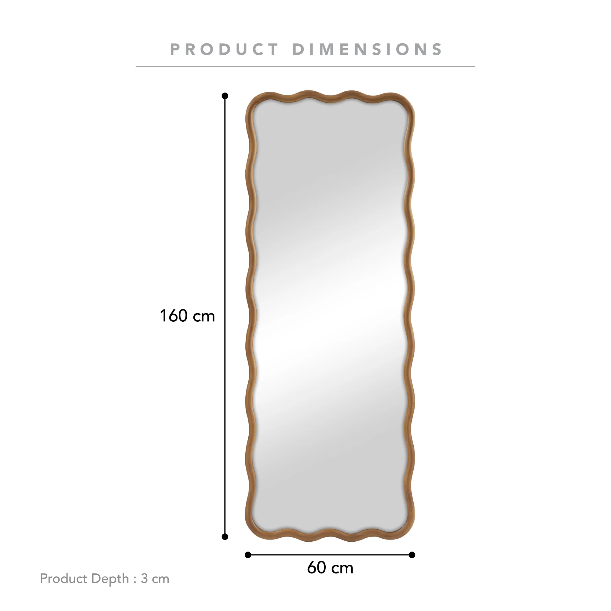 Codie 160cm Floor Mirror Natural - Image 3