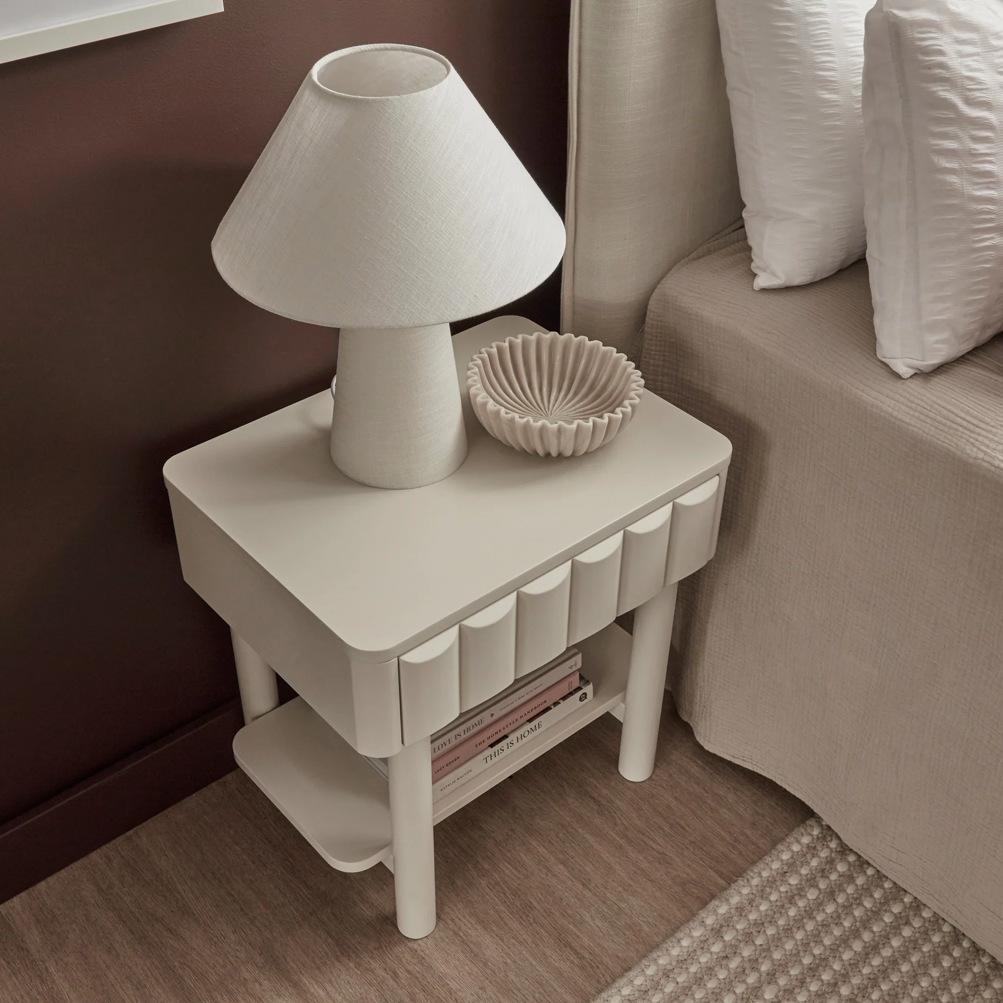 Cosette Bedside Table Off-White - Image 5