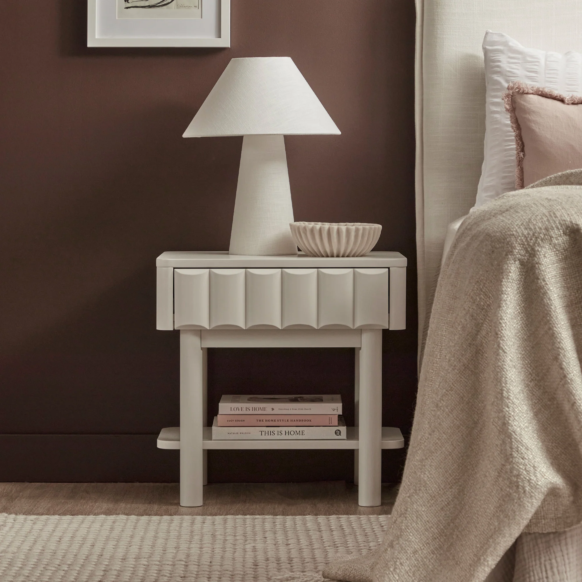 Cosette Bedside Table Off-White - Image 6