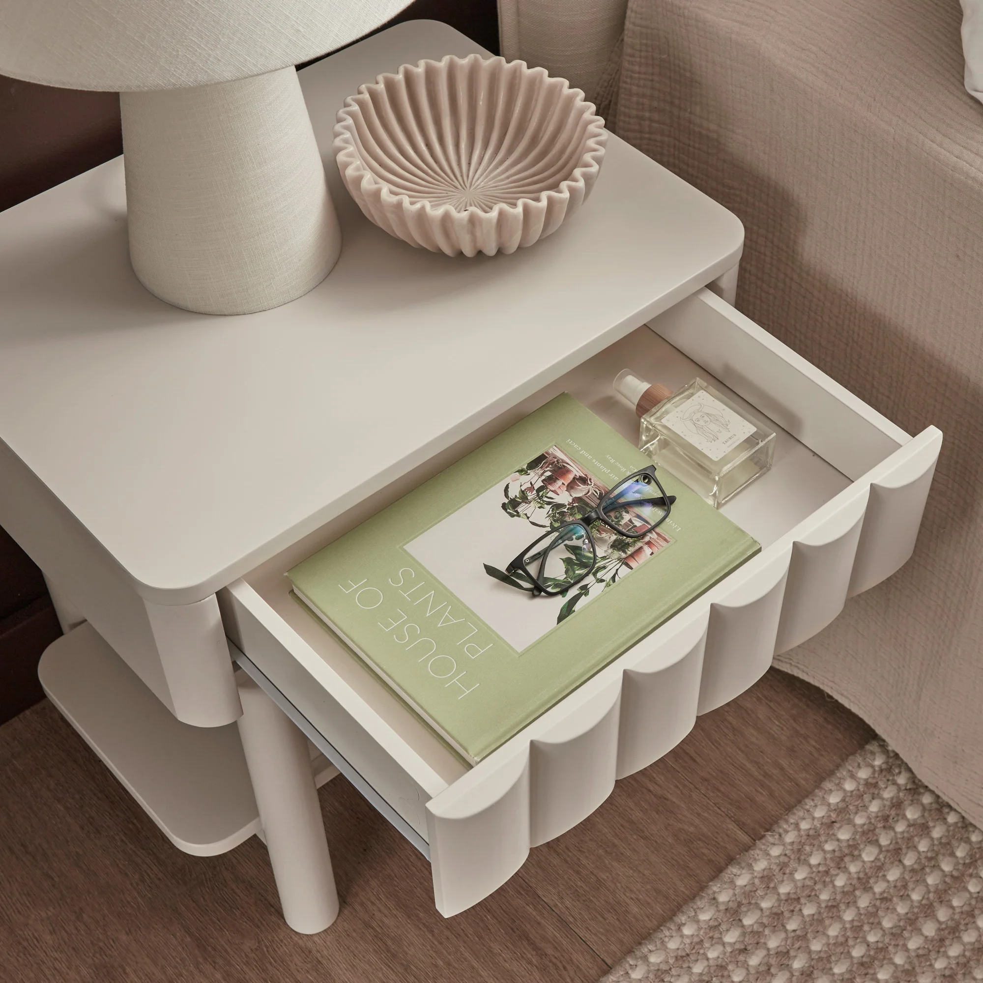 Cosette Bedside Table Off-White - Image 7