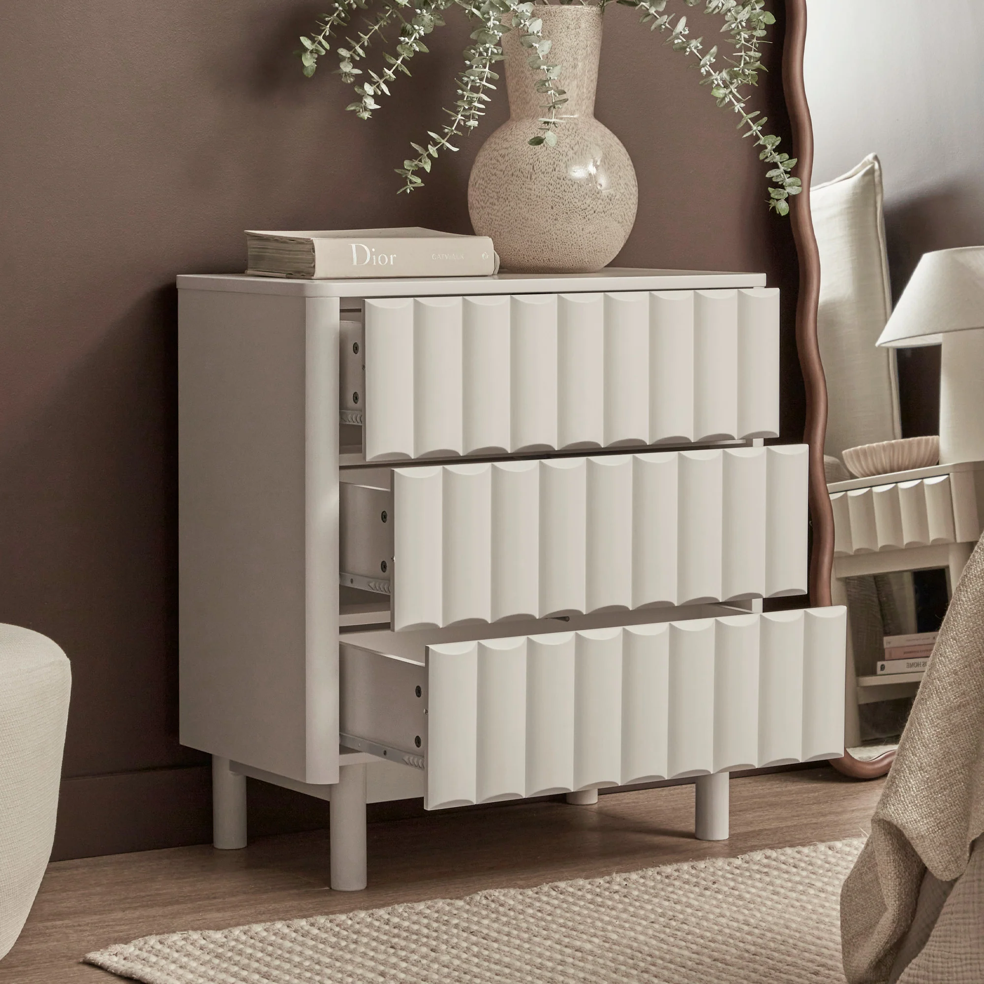 Cosette Chest of 3 Drawers Off-White - Image 6