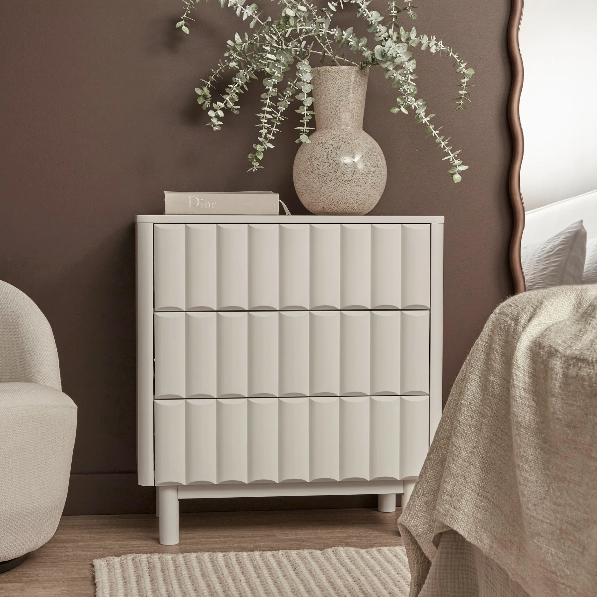 Cosette Chest of 3 Drawers Off-White - Image 7