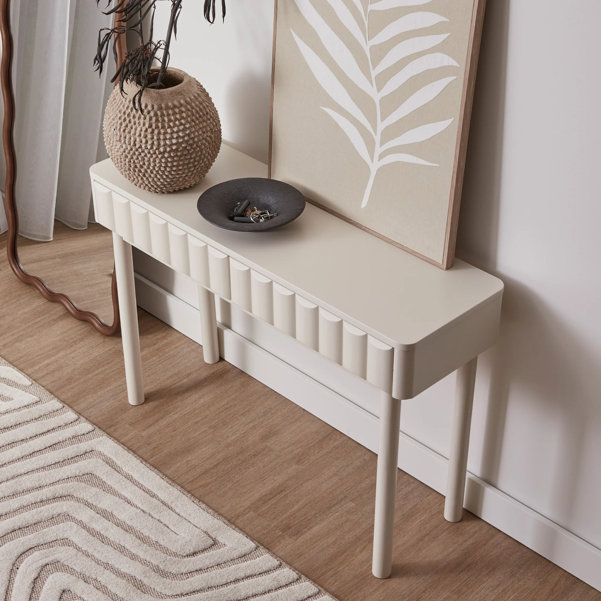 Cosette Console Table Off-White (113cm) - Image 9