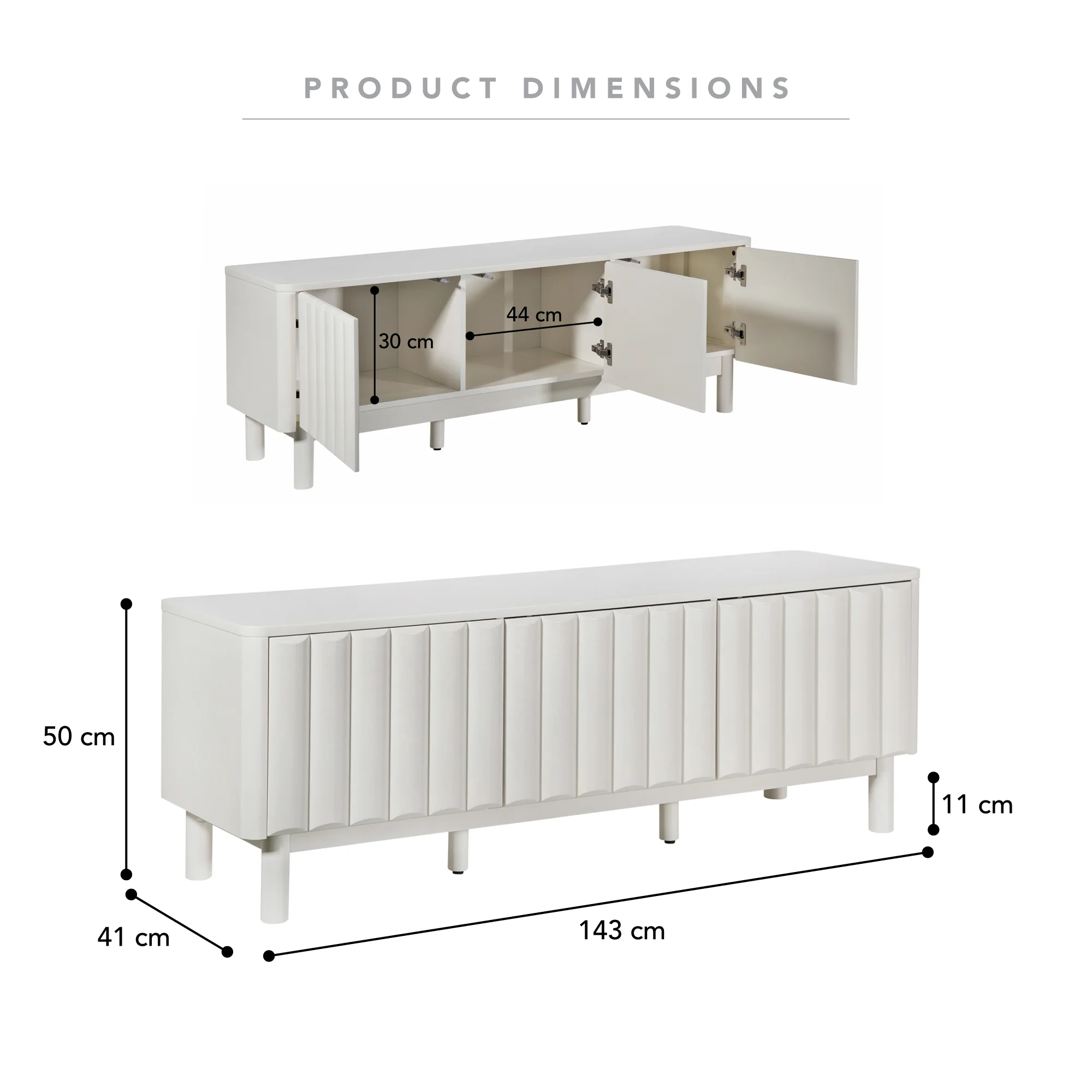 Cosette Entertainment Unit Off-White (143cm) - Image 3