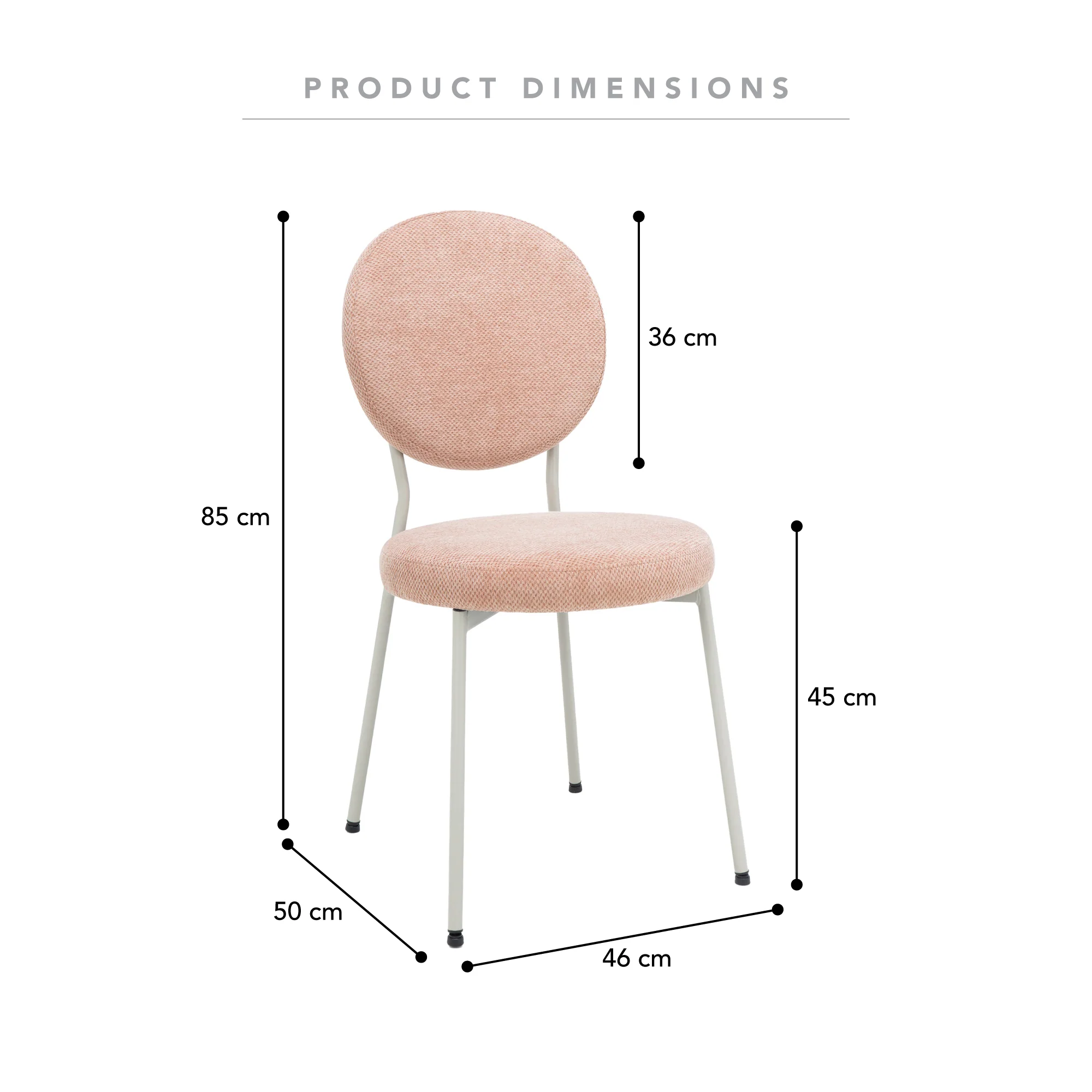 Cove Dining Table Black and Dora Set of 4 Dining Chairs Pink and Grey Set - Image 4