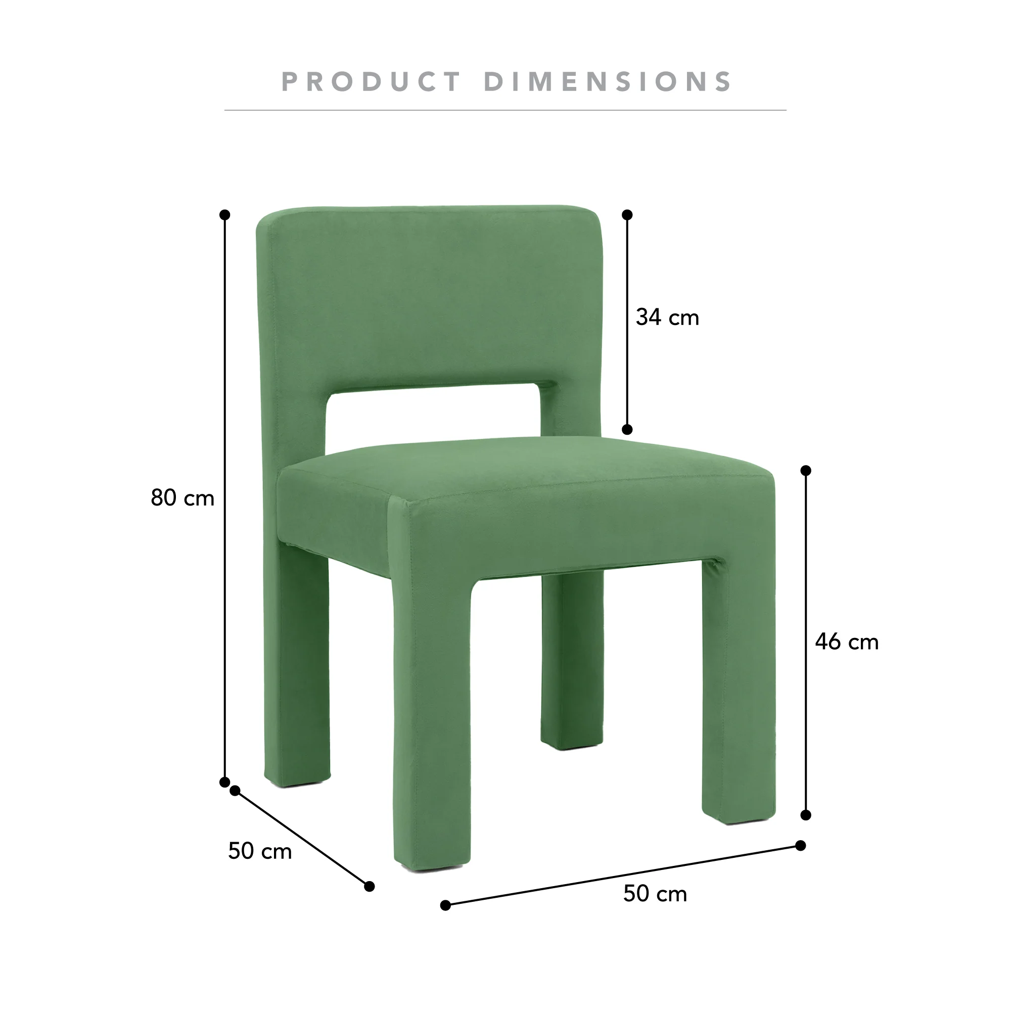 Cove Dining Table Oak and Claude Set of 4 Dining Chairs Green Set - Image 4