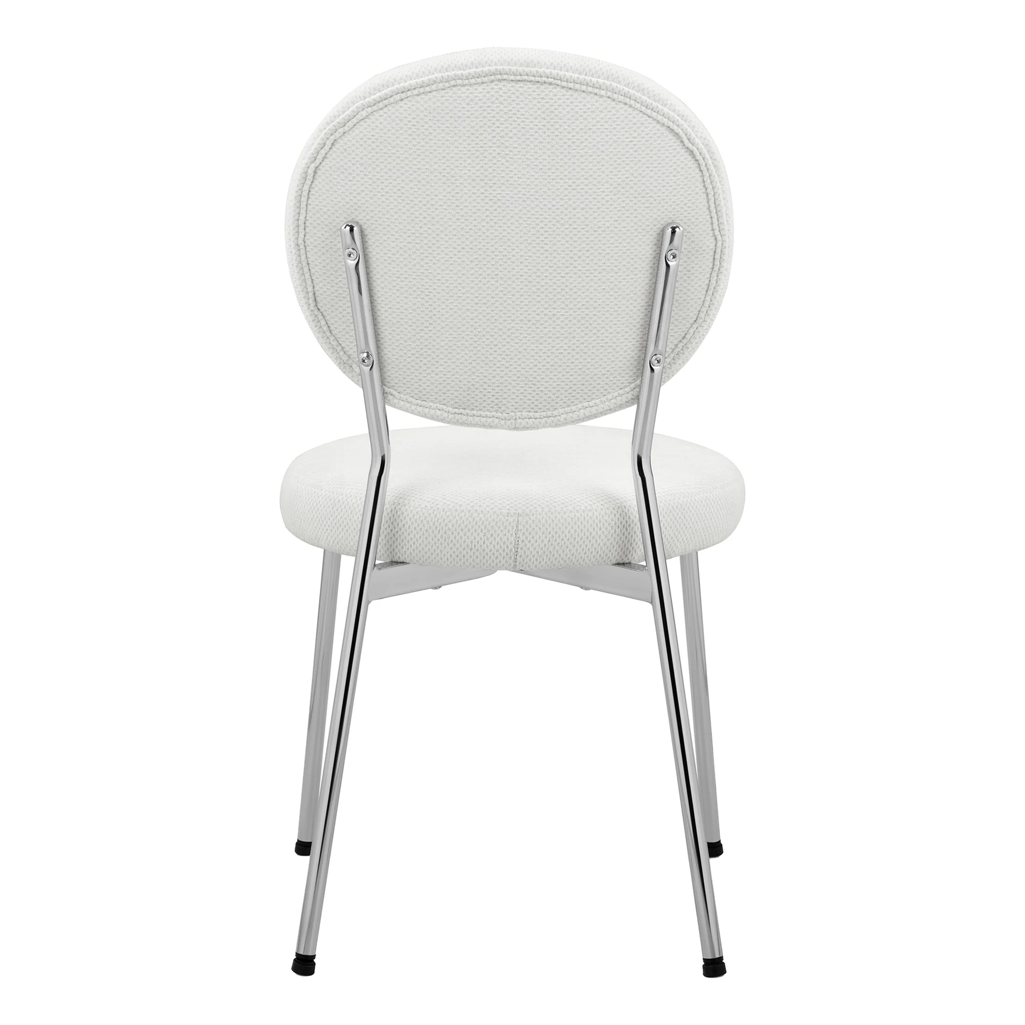 Cove Dining Table Oak and Dora Set of 4 Dining Chairs Chrome and Cream Set - Image 14