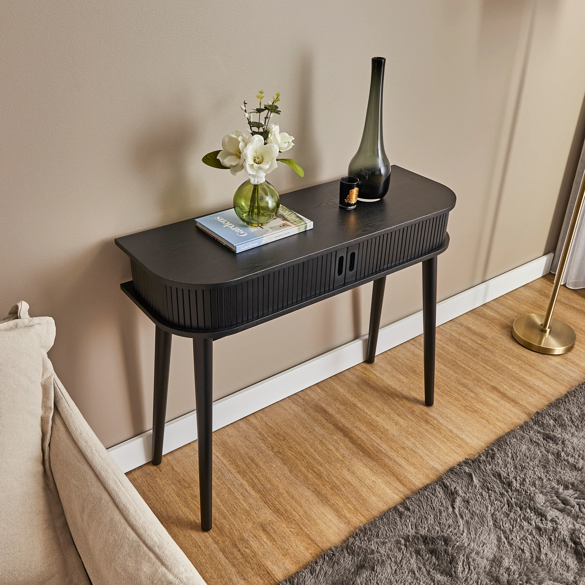 Curve Console Table Black (100cm) - Image 4