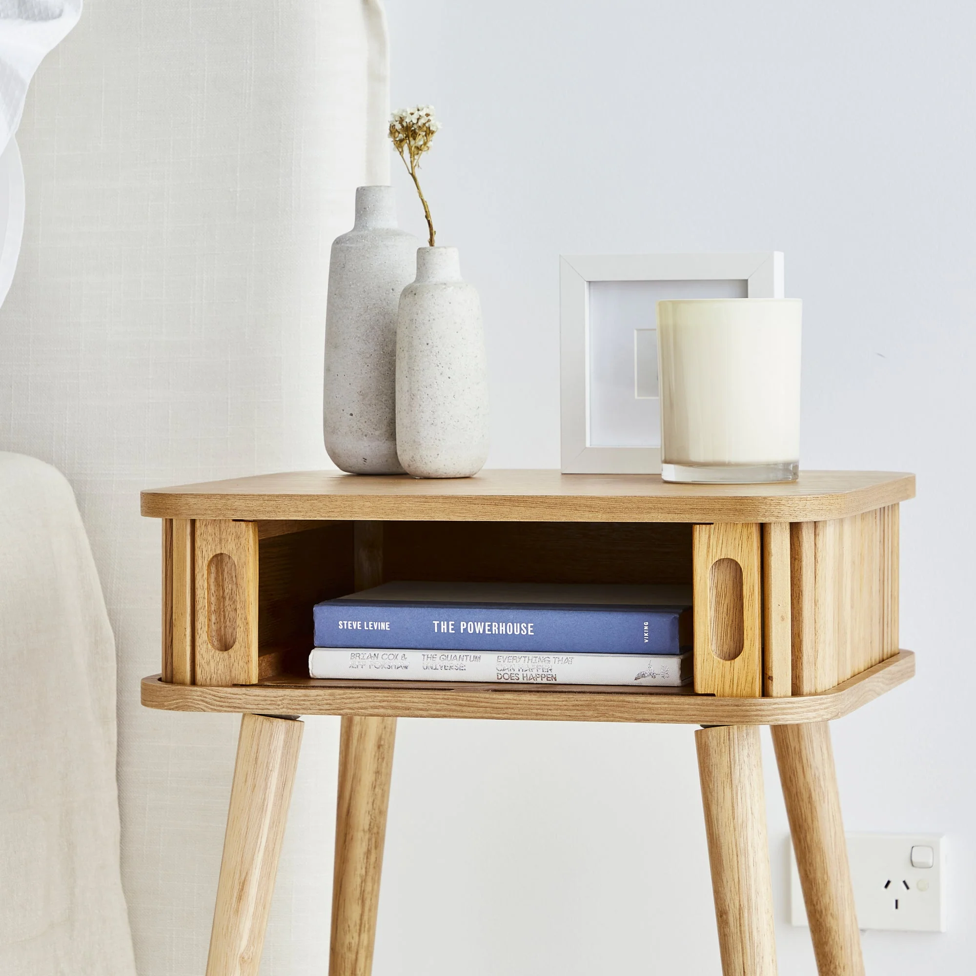 Curve Bedside Table Natural - Image 5