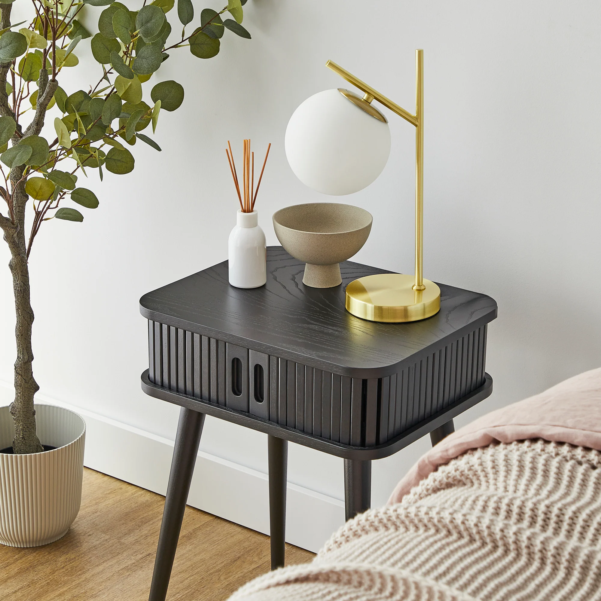 Curve Bedside Table Black - Image 4