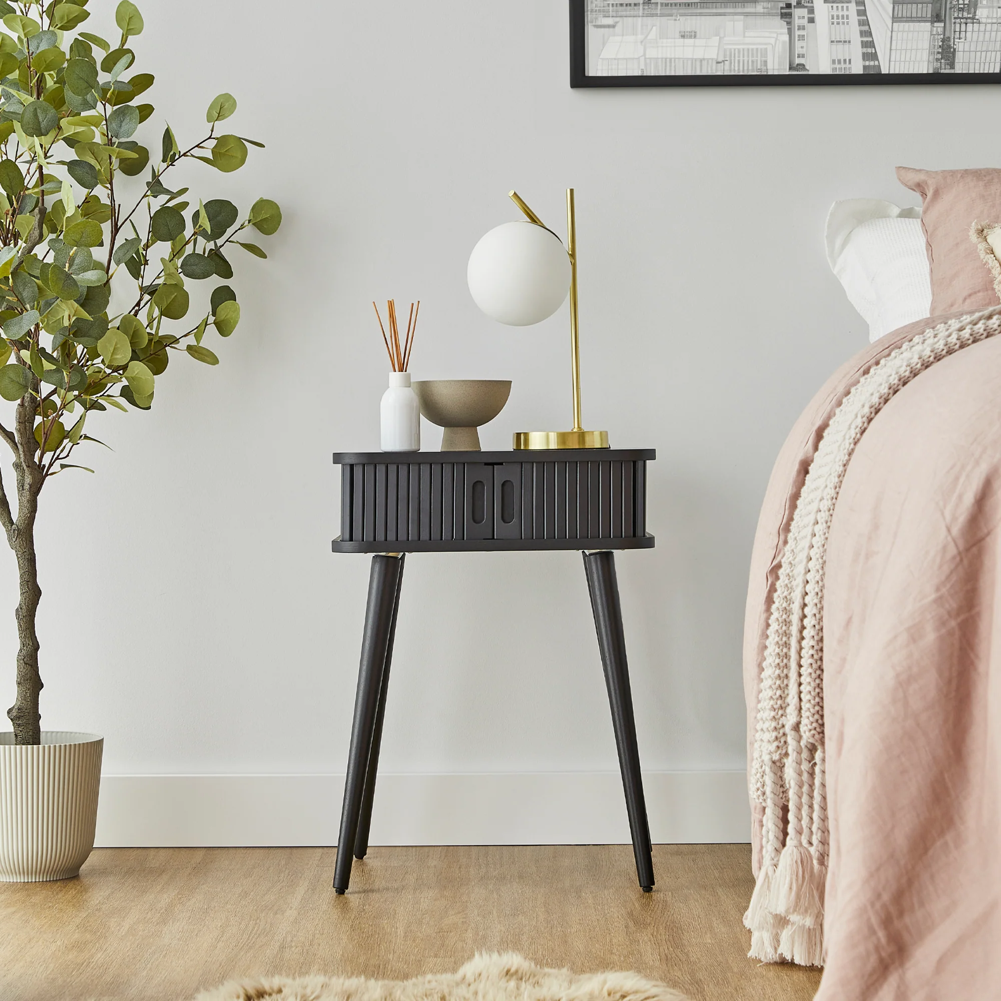 Curve Bedside Table Black - Image 7