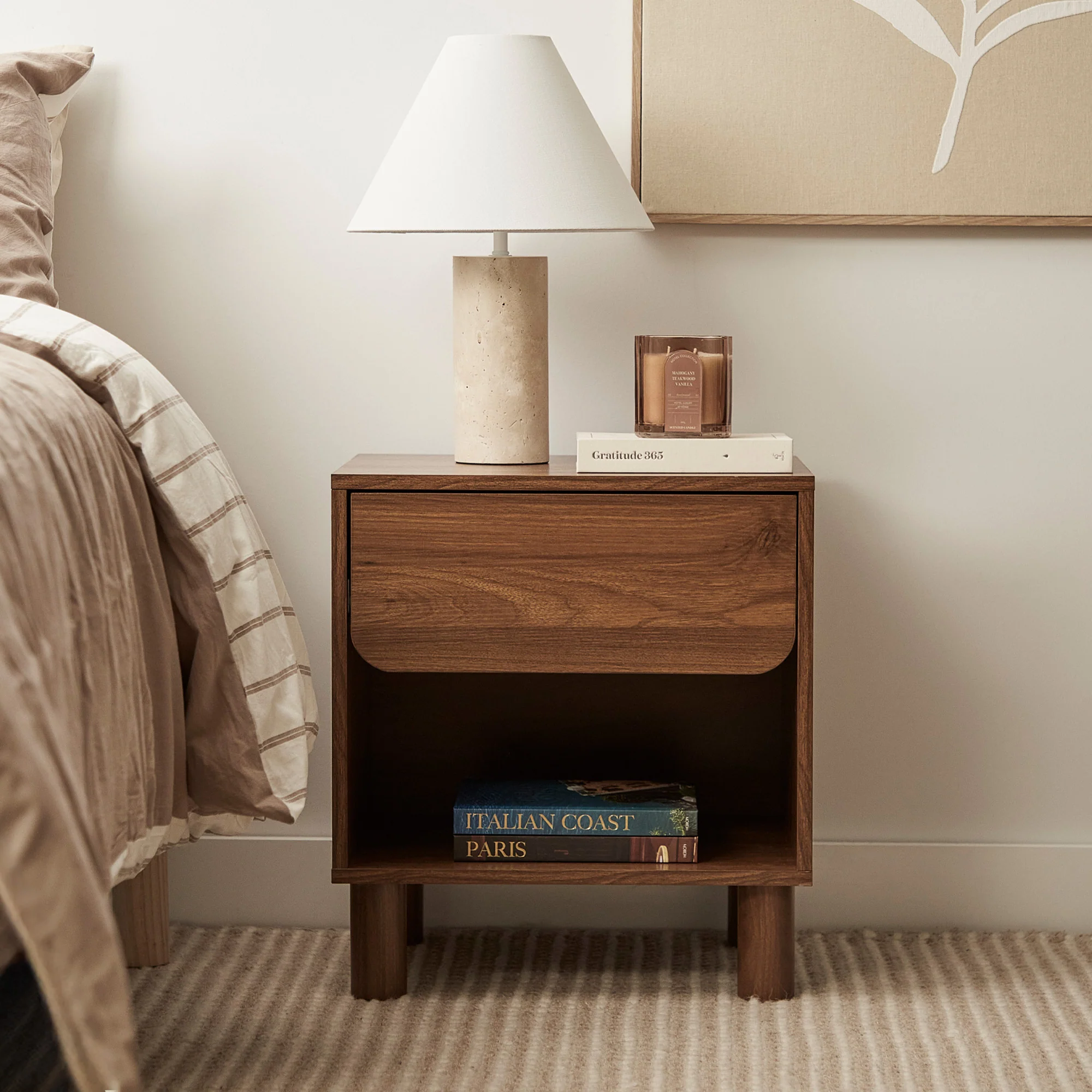 Davis Bedside Table Walnut - Image 5