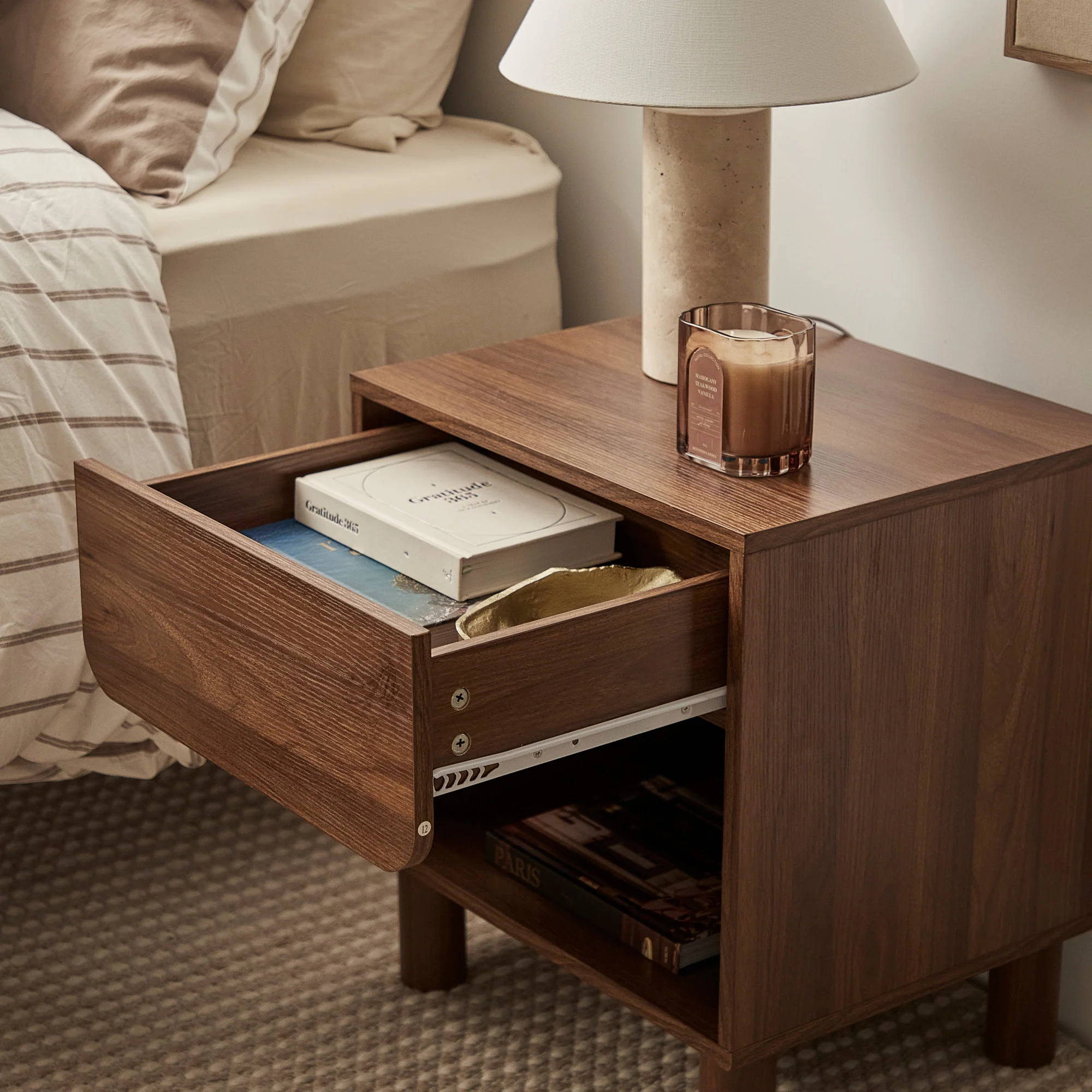 Davis Bedside Table Walnut (Set of 2) - Image 6