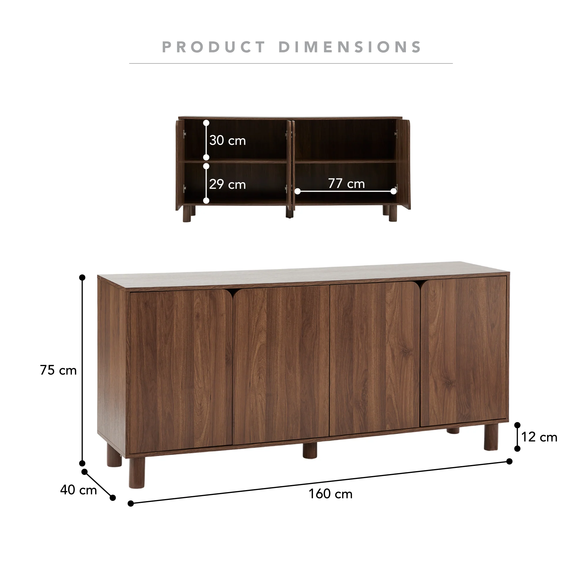 Davis Buffet Walnut (160cm) - Image 3