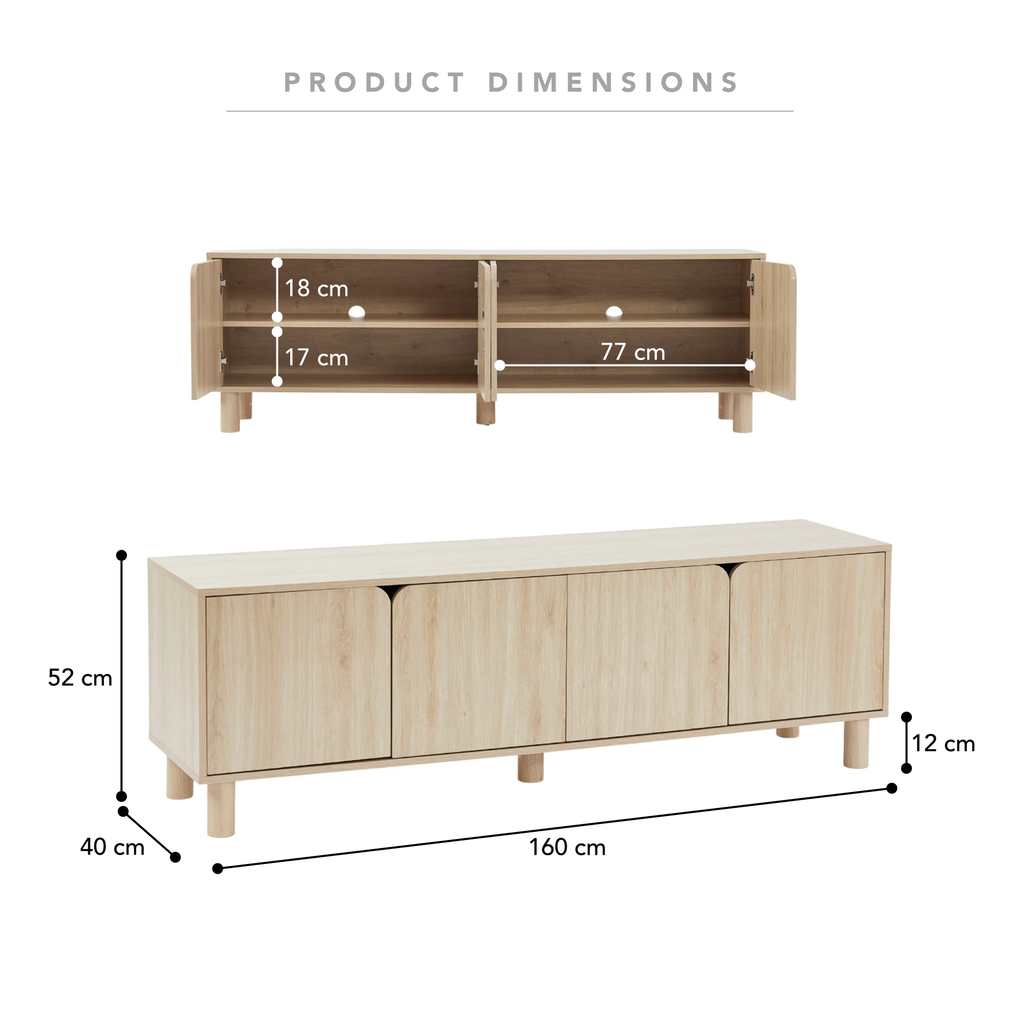 Davis Entertainment Unit Oak (160cm) - Image 3