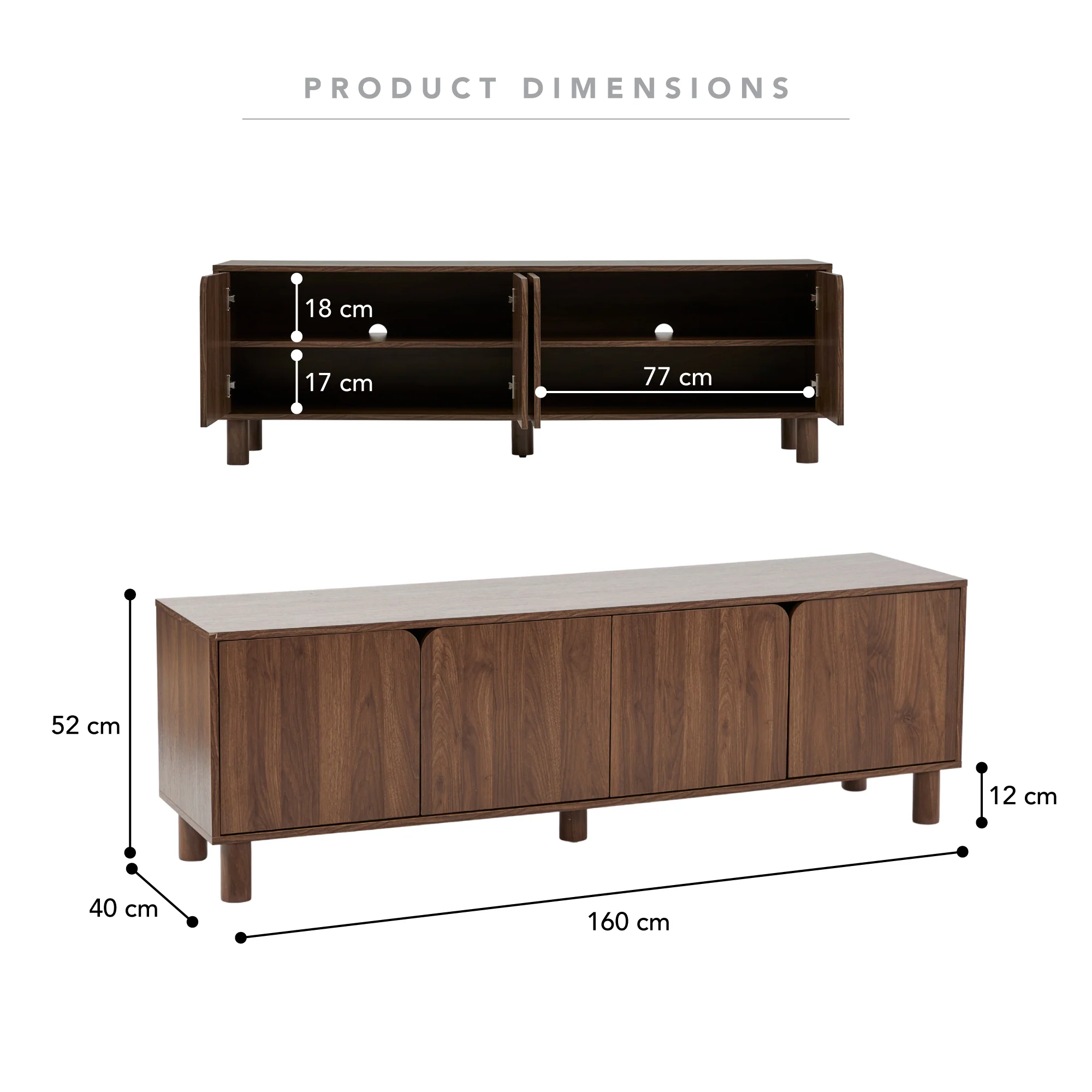 Davis Entertainment Unit Walnut (160cm) - Image 3