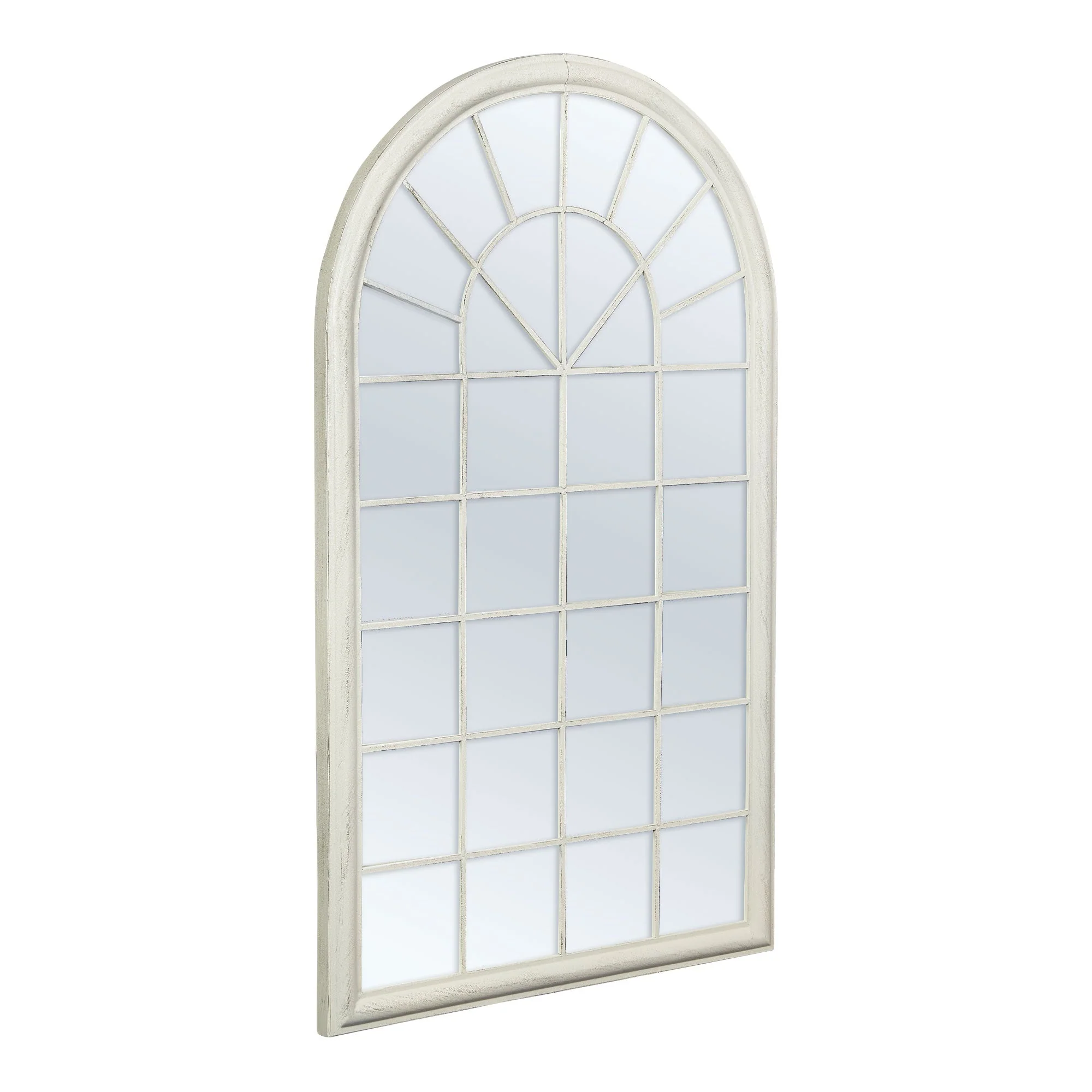 Dome 131cm Large Arch Iron Indoor Outdoor Mirror Antique White - Image 5