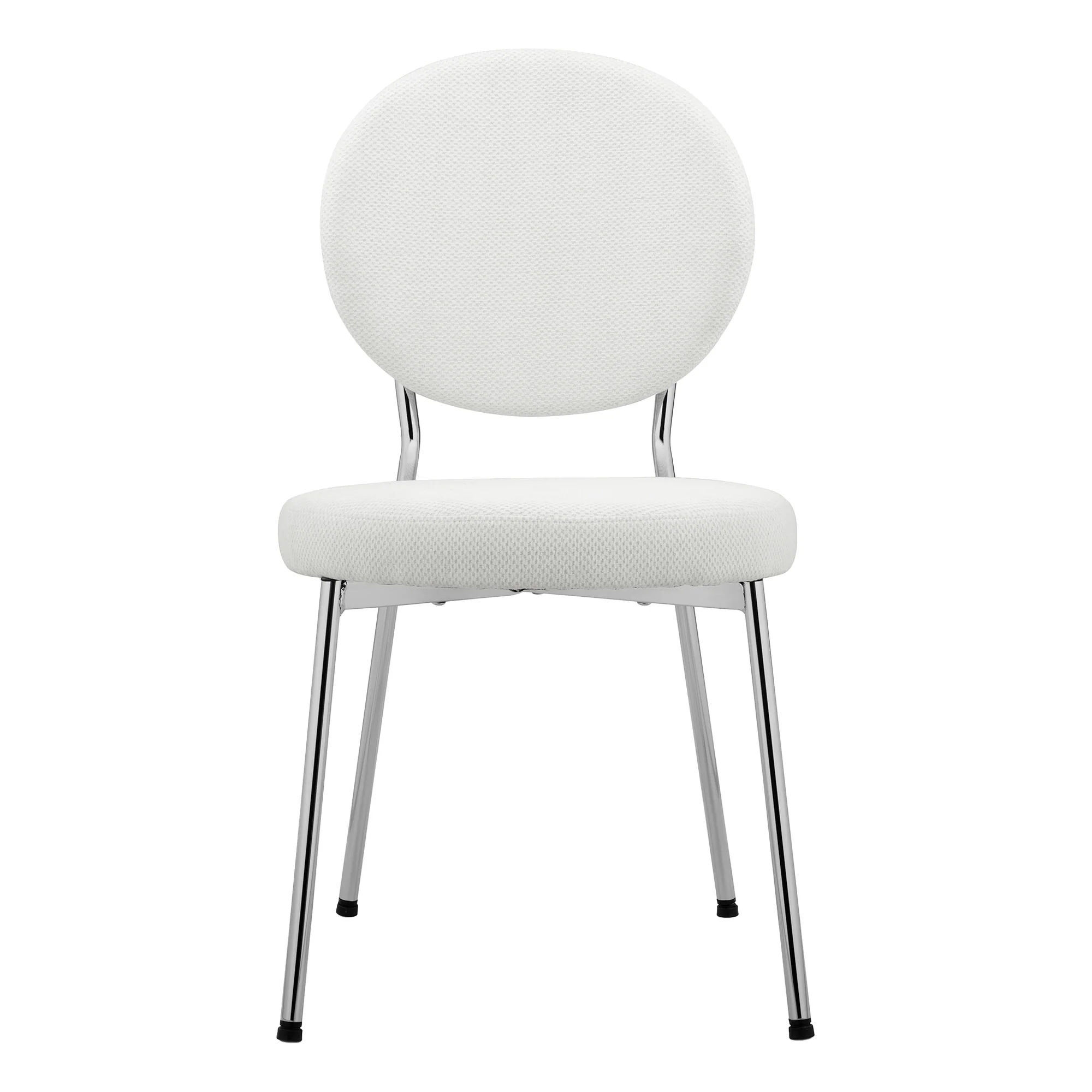 Dora Set of 2 Dining Chairs Chrome and Cream - Image 12