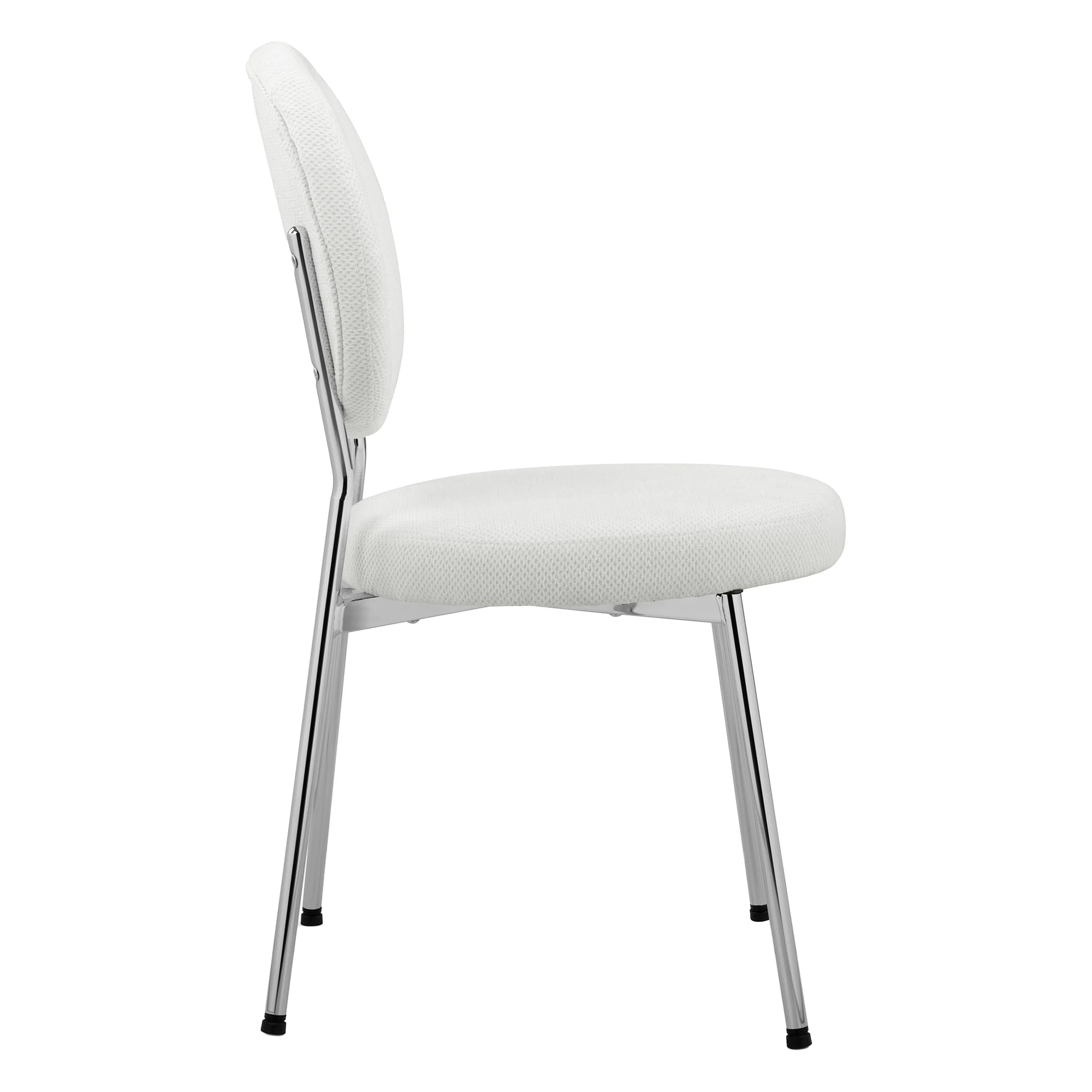 Dora Set of 2 Dining Chairs Chrome and Cream - Image 13