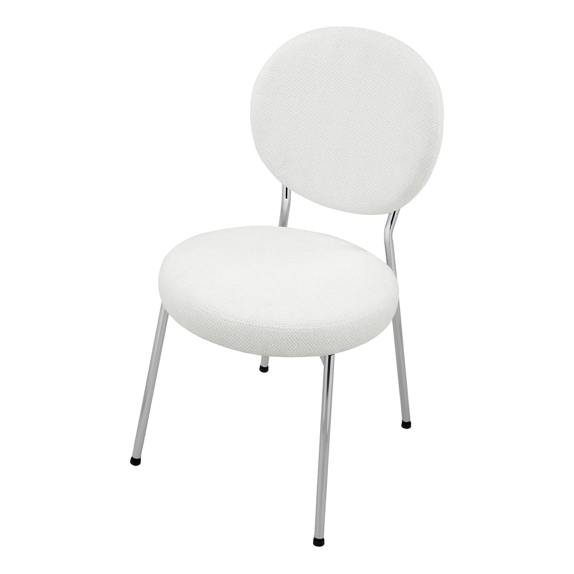 Dora Set of 2 Dining Chairs Chrome and Cream - Image 15