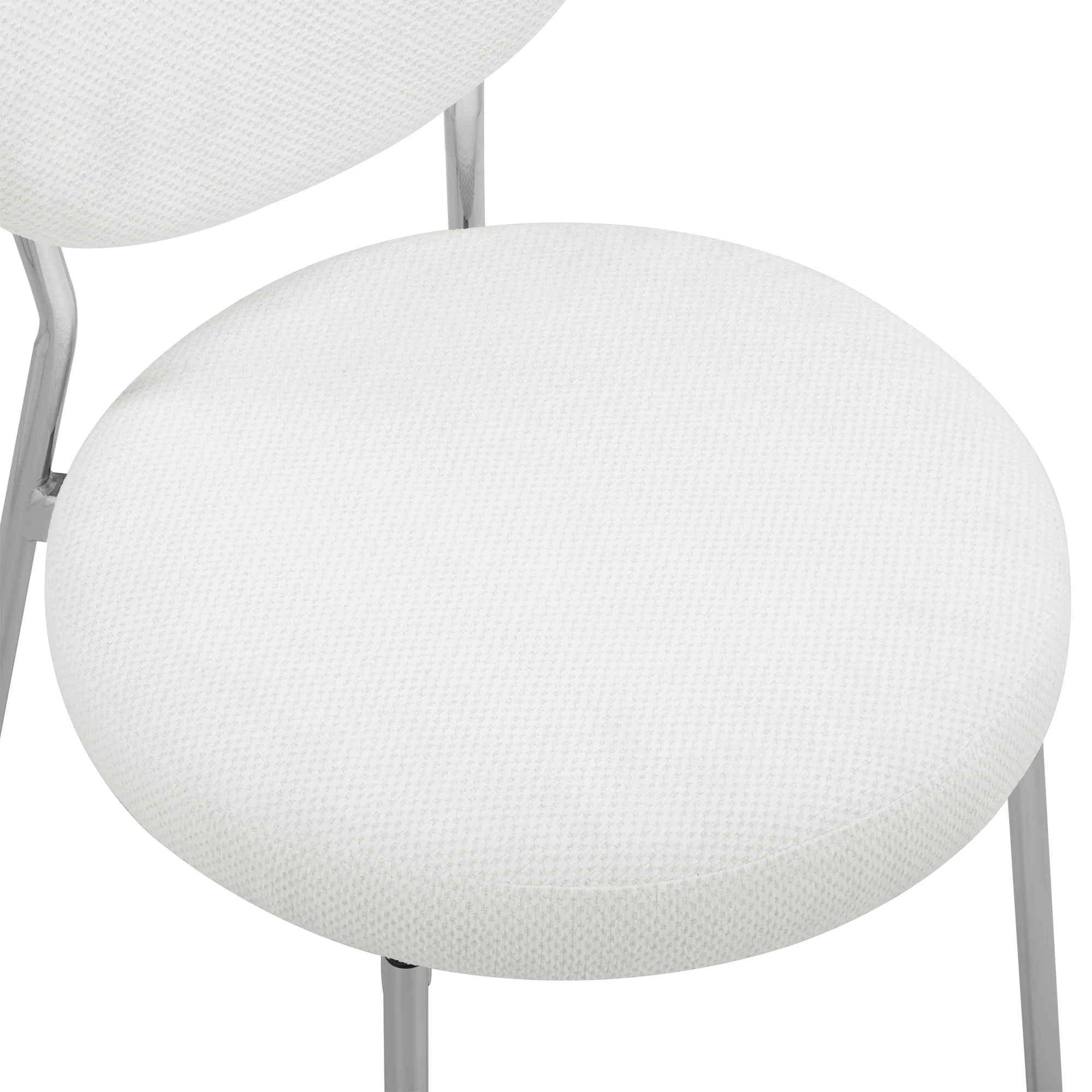 Dora Set of 4 Dining Chairs Chrome and Cream - Image 11