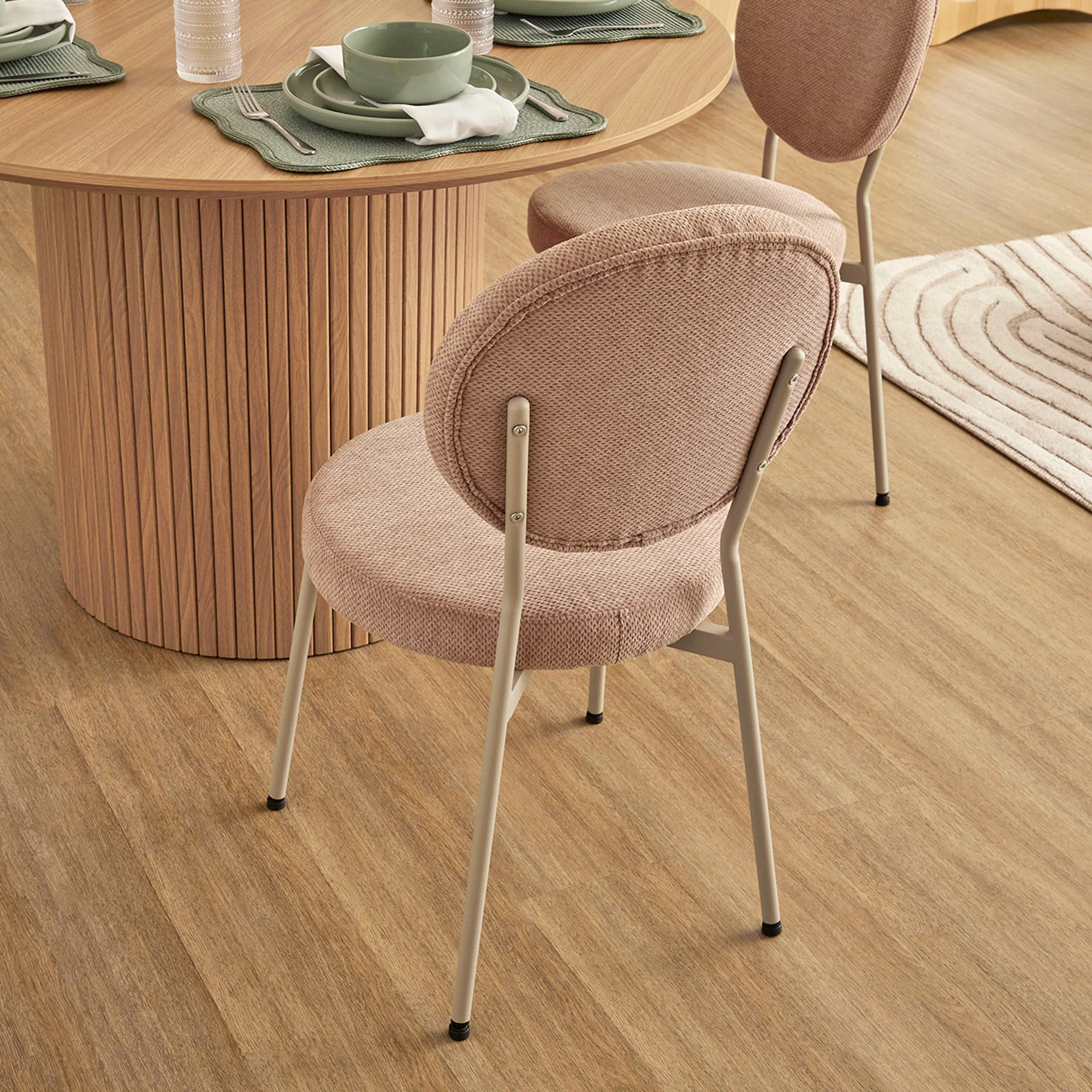 Dora Set of 4 Dining Chairs Pink and Grey - Image 10