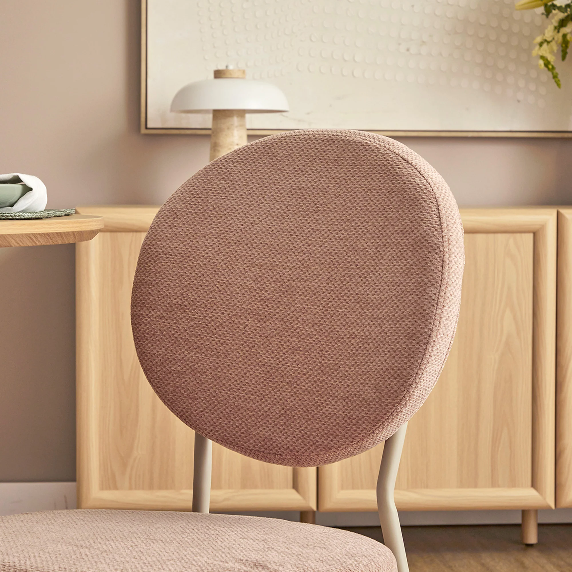 Dora Set of 4 Dining Chairs Pink and Grey - Image 7