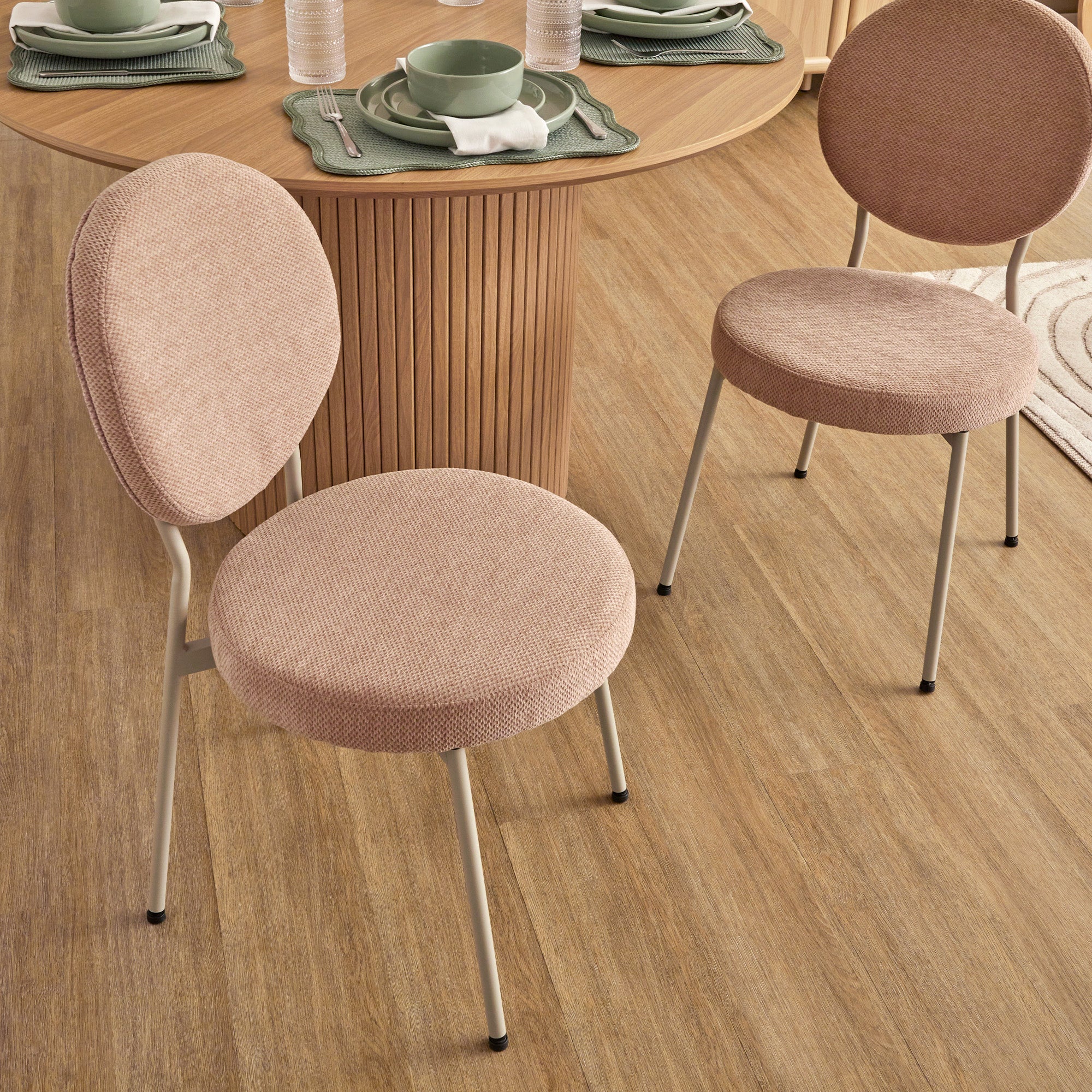 Dora Set of 4 Dining Chairs Pink and Grey - Image 8