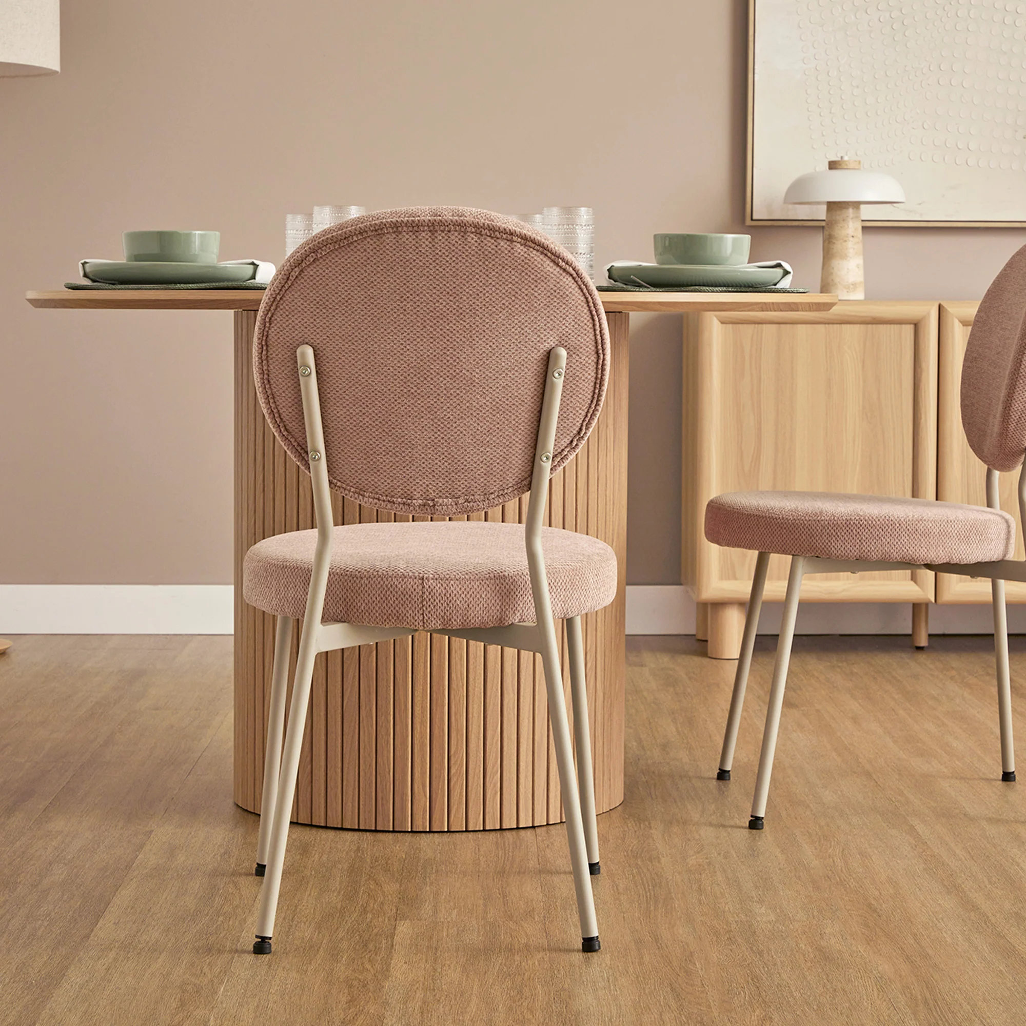 Dora Set of 4 Dining Chairs Pink and Grey - Image 9