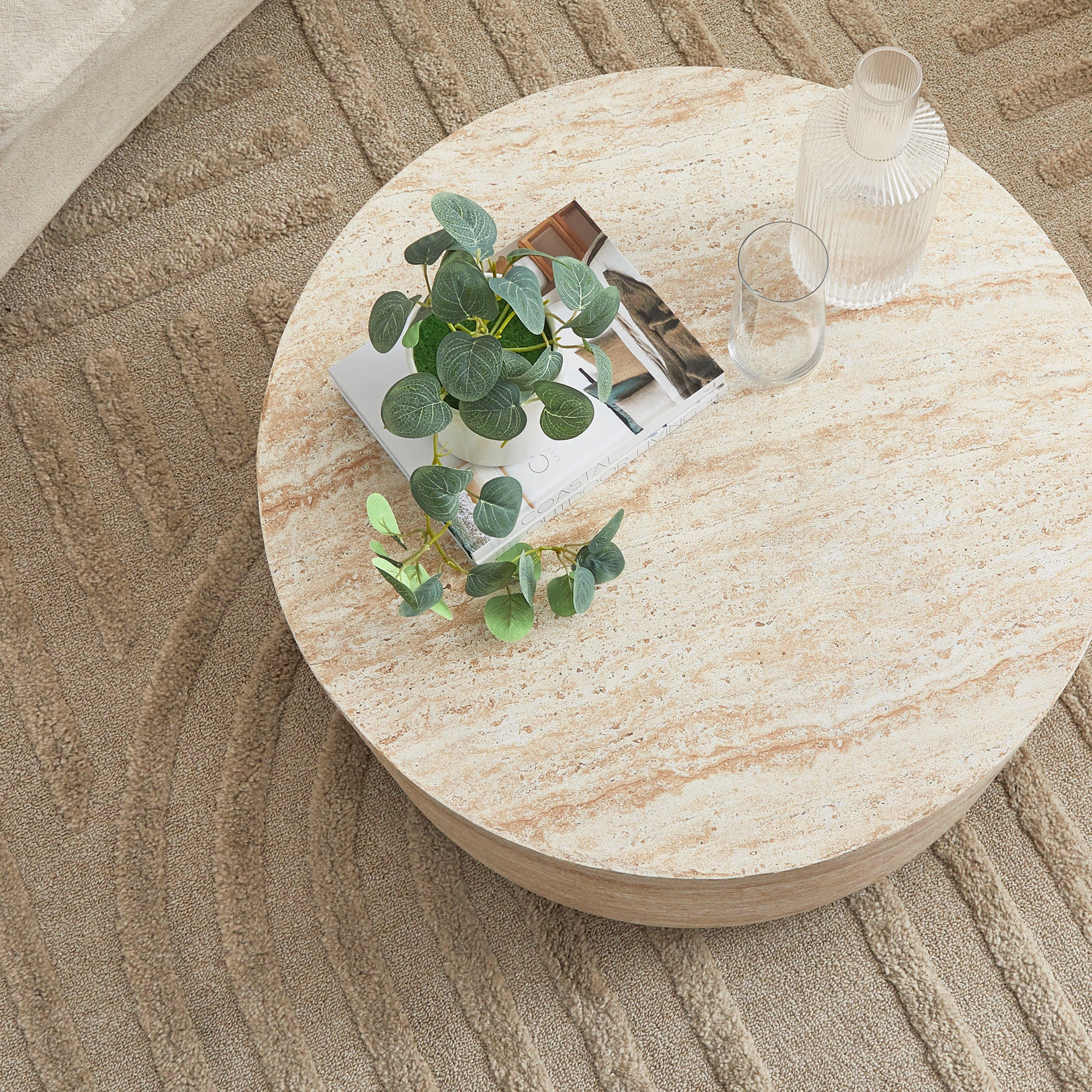 Elena Travertine Look Coffee Table - Image 5