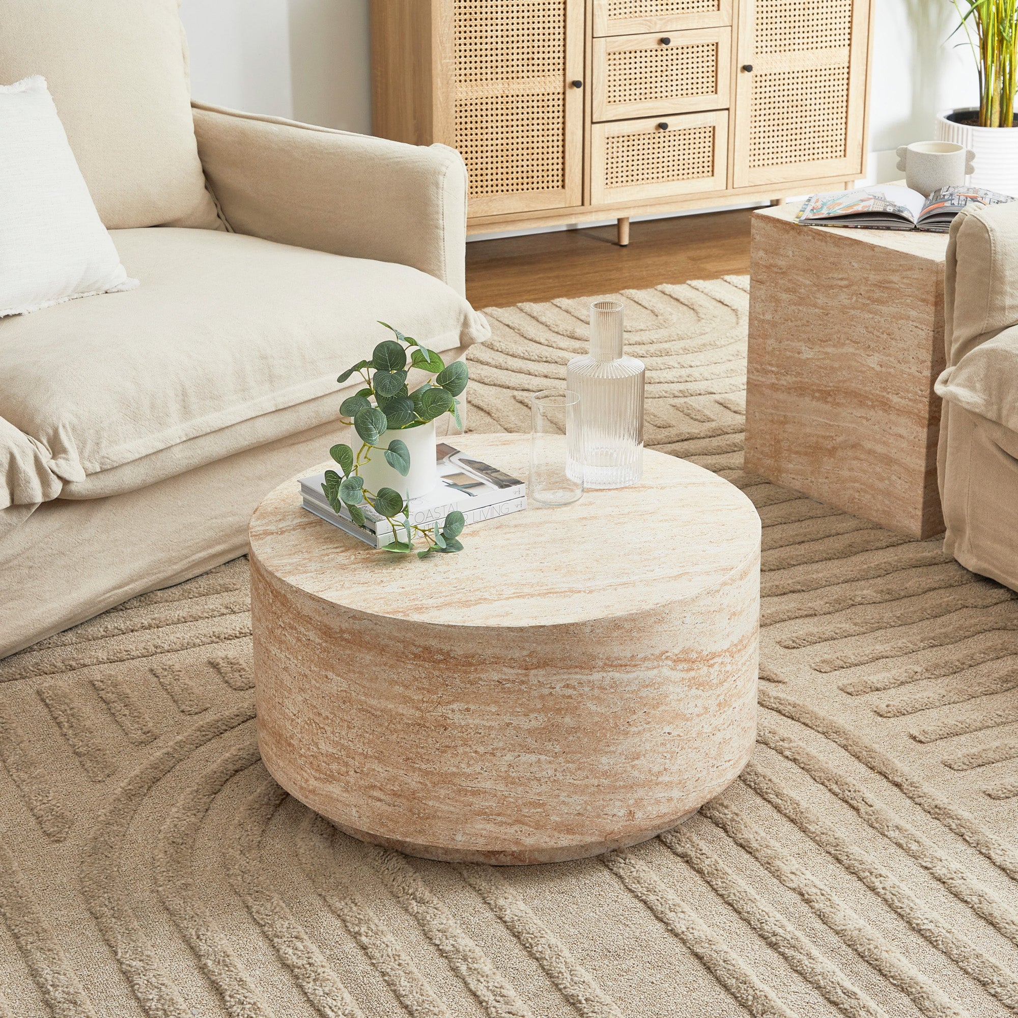 Elena Travertine Look Coffee Table - Image 7