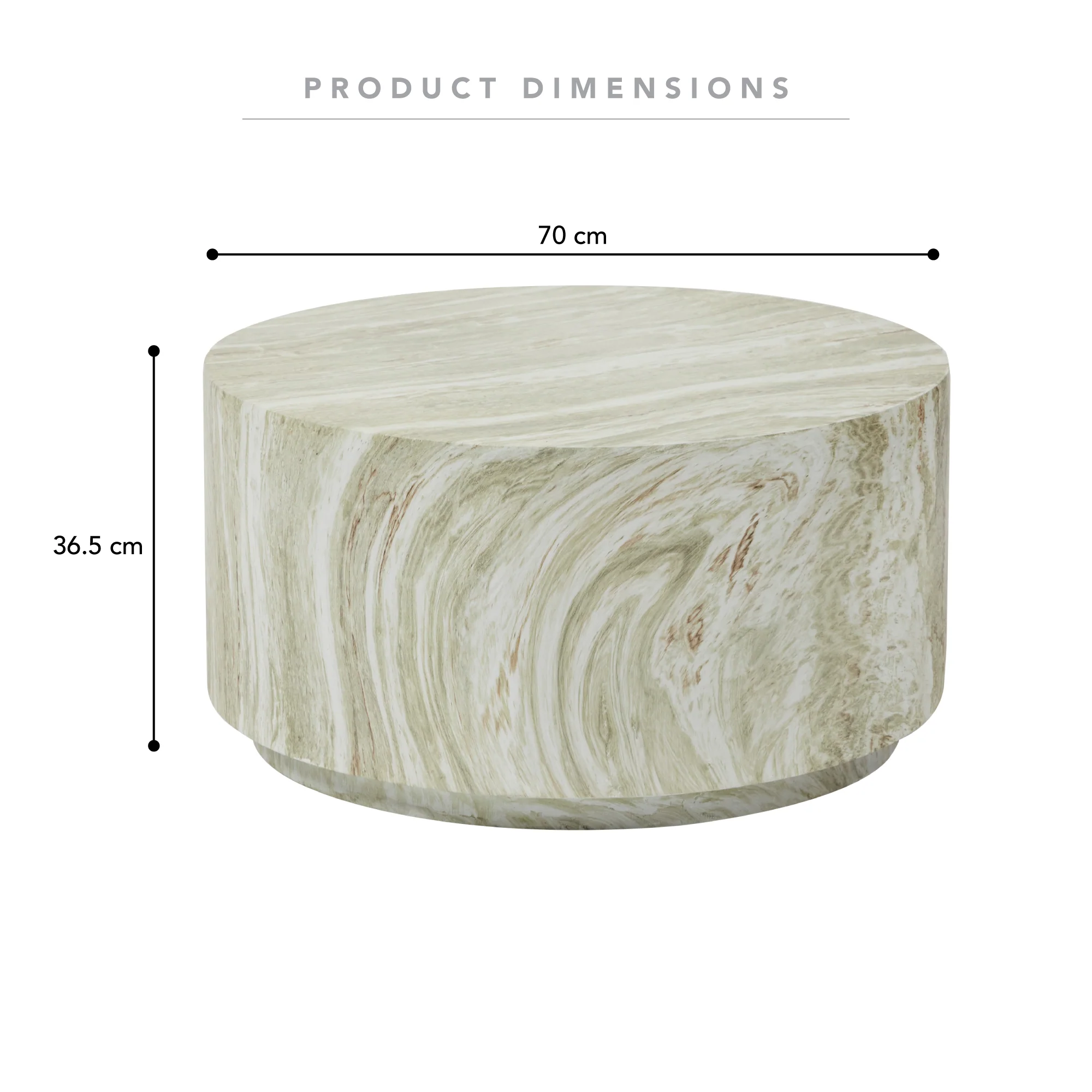 Elena Green Marble Look Coffee Table - Image 3