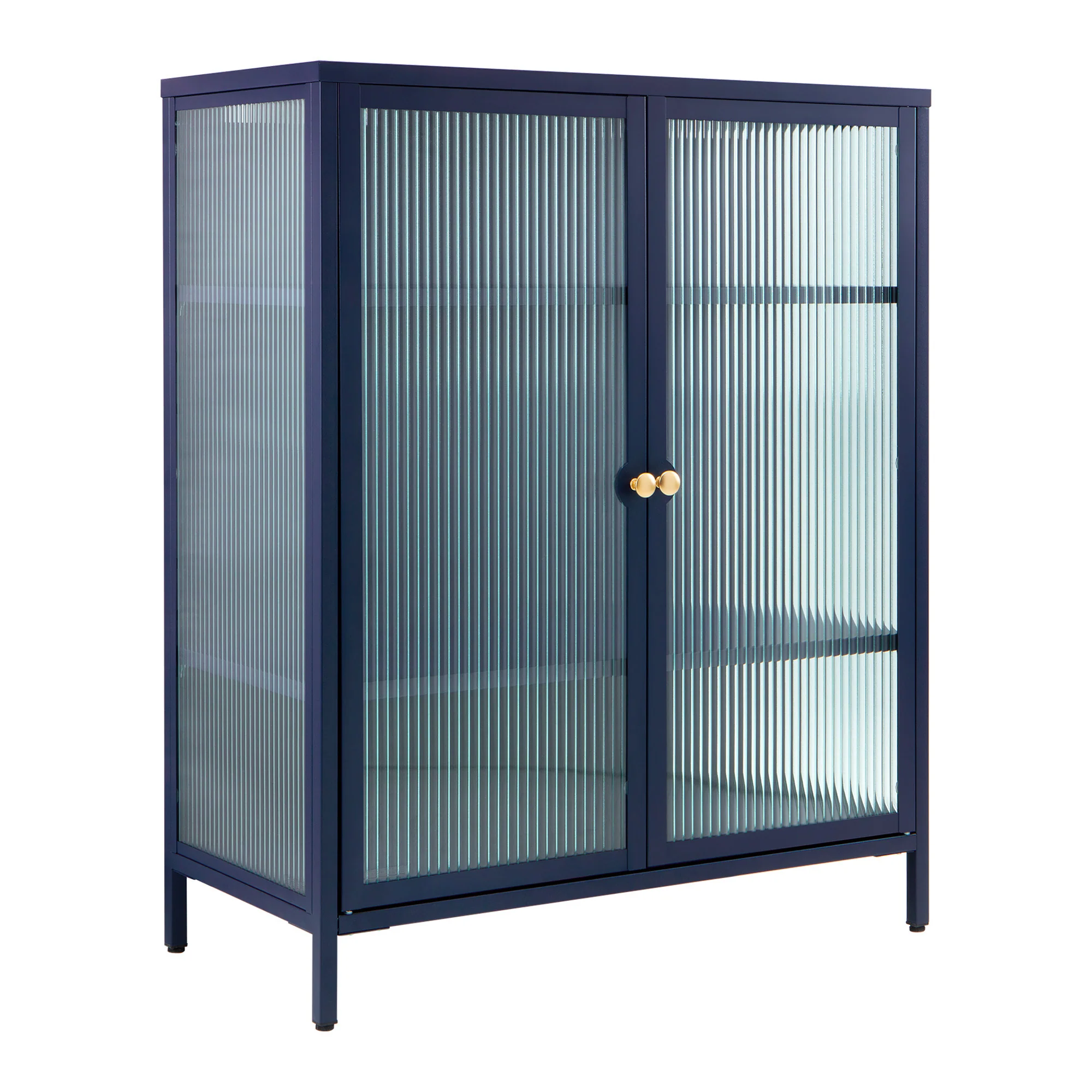 Ella 2 Door Modern Metal Cabinet Navy - Image 2