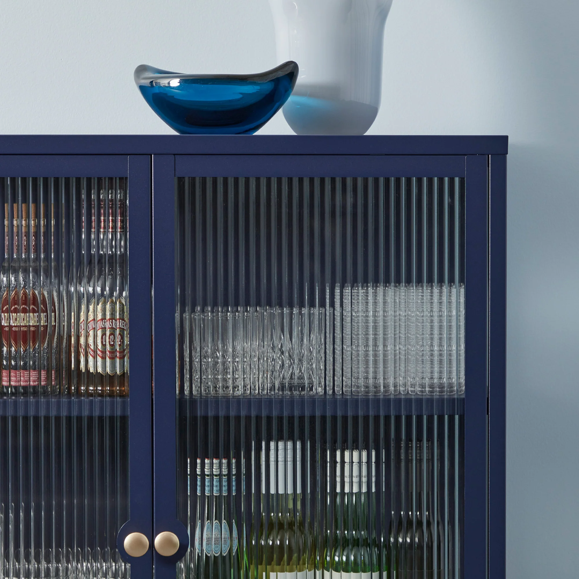 Ella 2 Door Modern Metal Cabinet Navy - Image 4