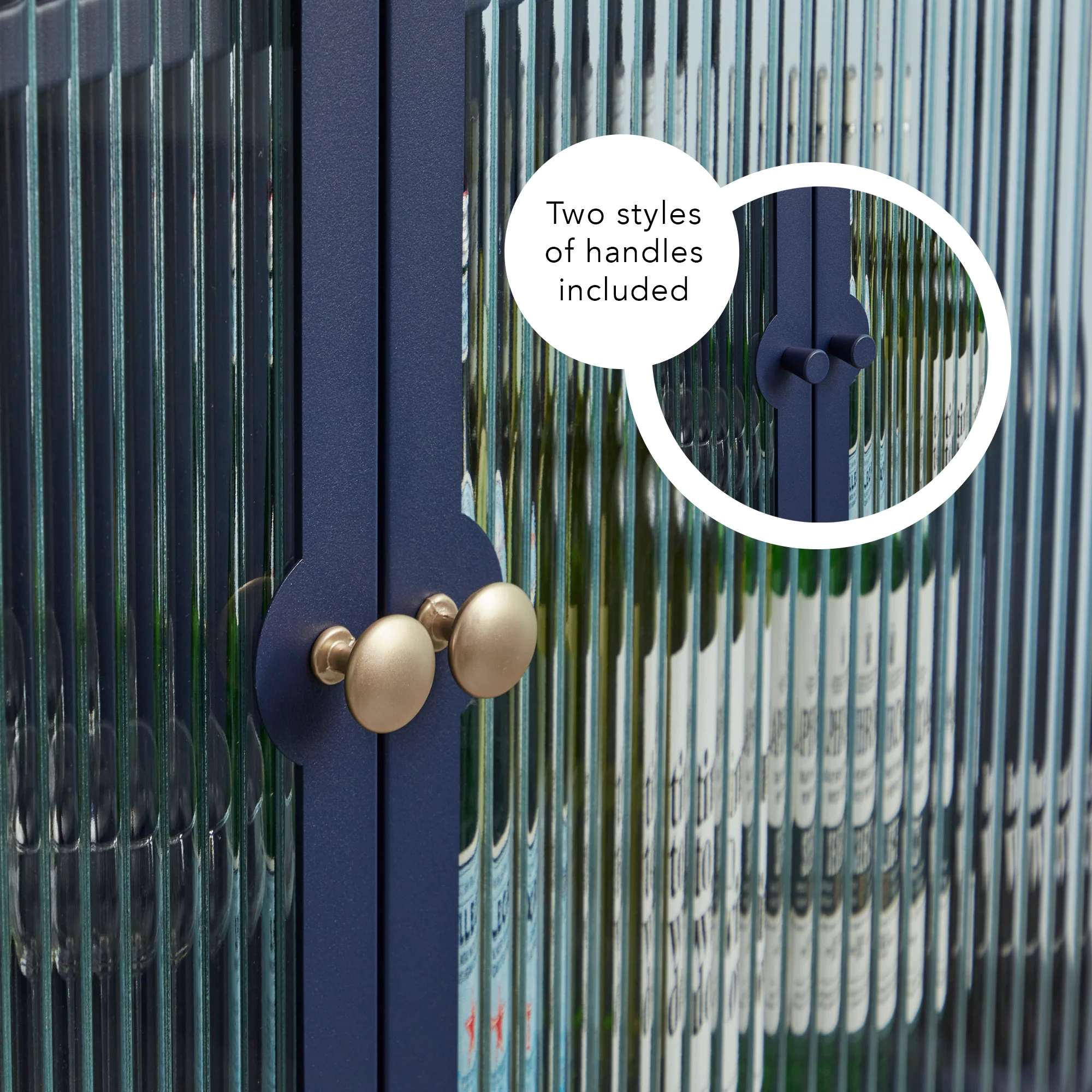 Ella 2 Door Modern Metal Cabinet Navy - Image 6