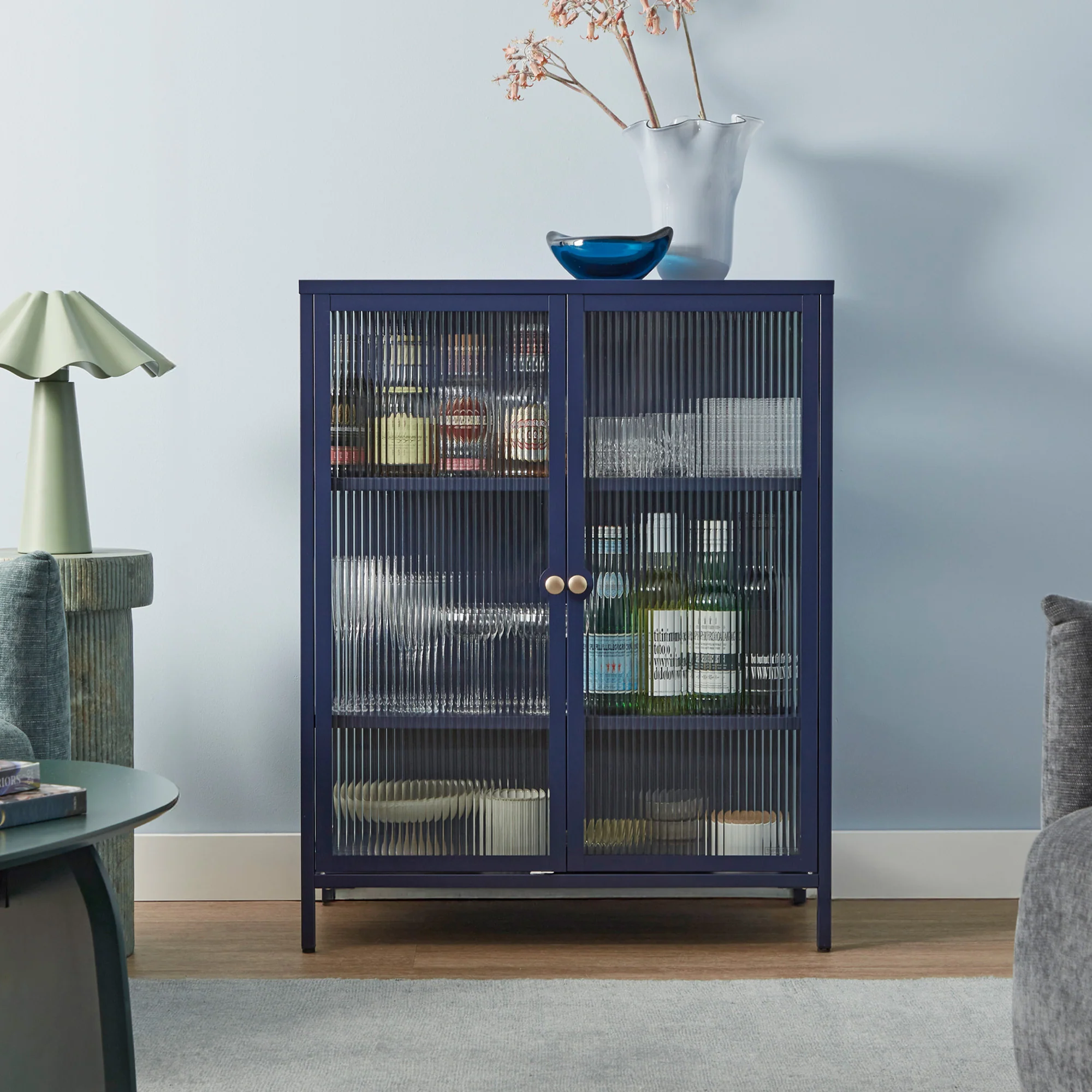Ella 2 Door Modern Metal Cabinet Navy - Image 8