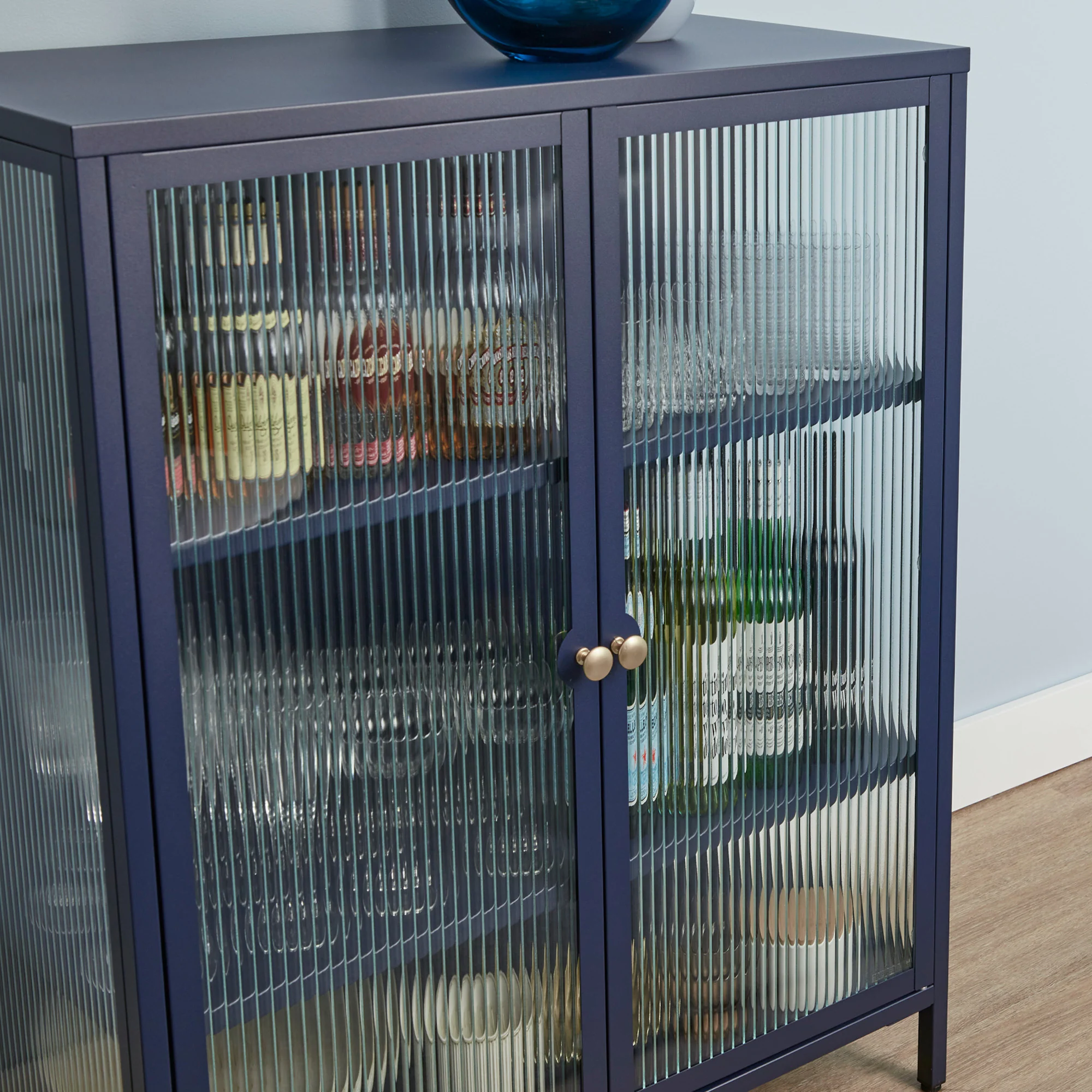 Ella 2 Door Modern Metal Cabinet Navy - Image 9