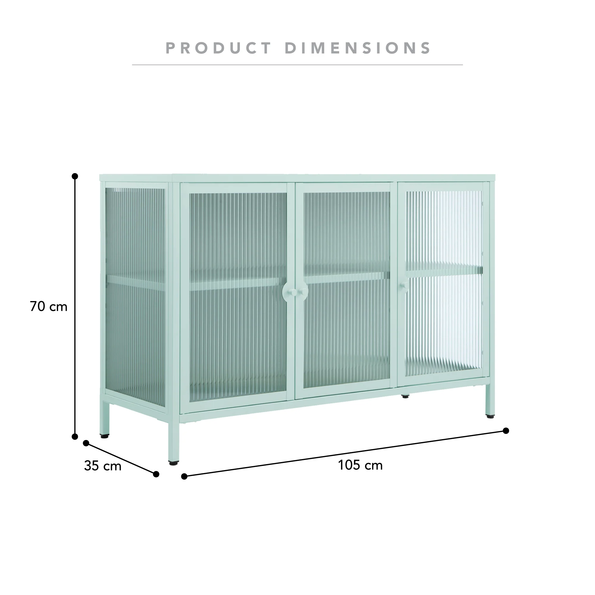 Ella 3 Door Modern Metal Buffet - Image 3