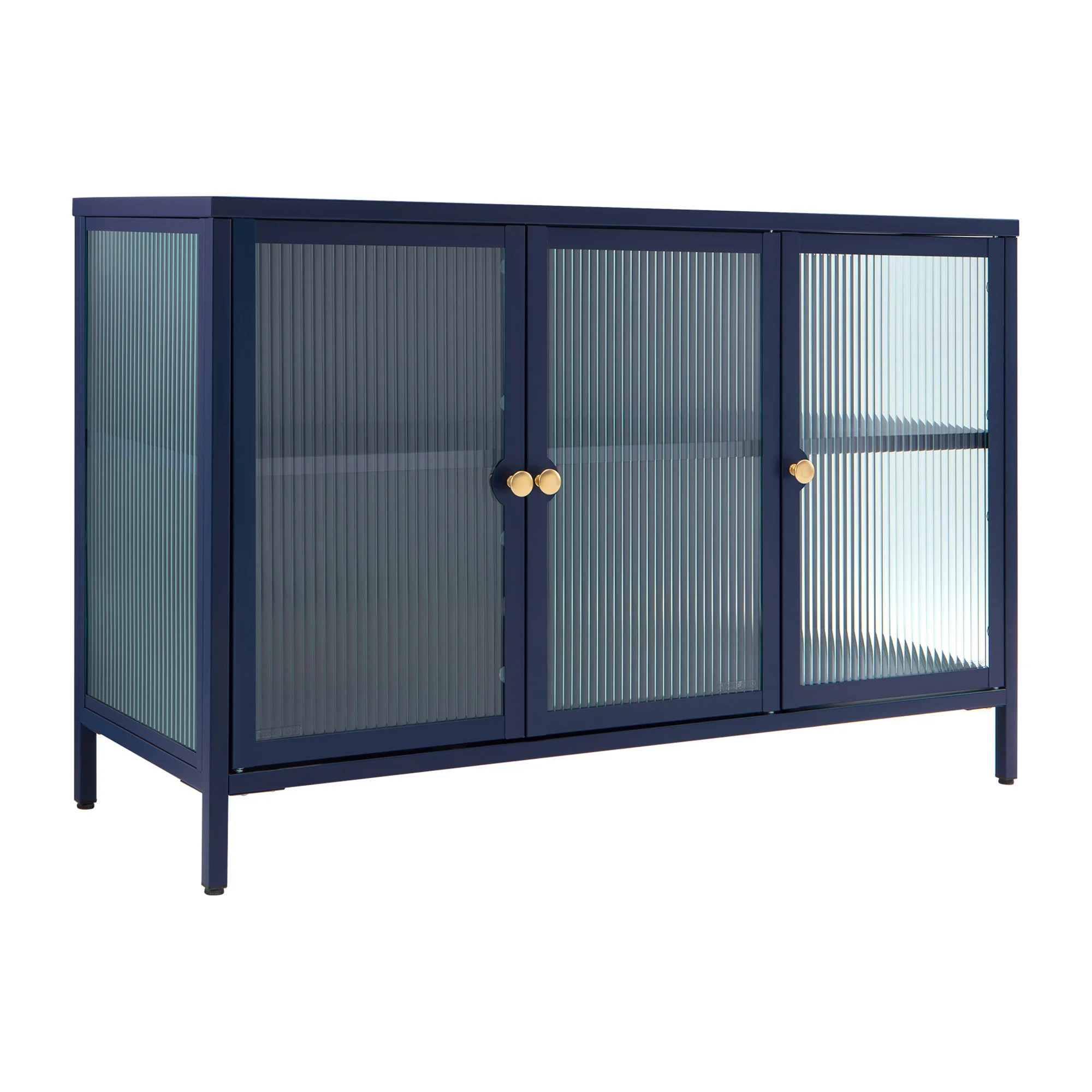 Ella 3 Door Modern Metal Buffet Navy - Image 2