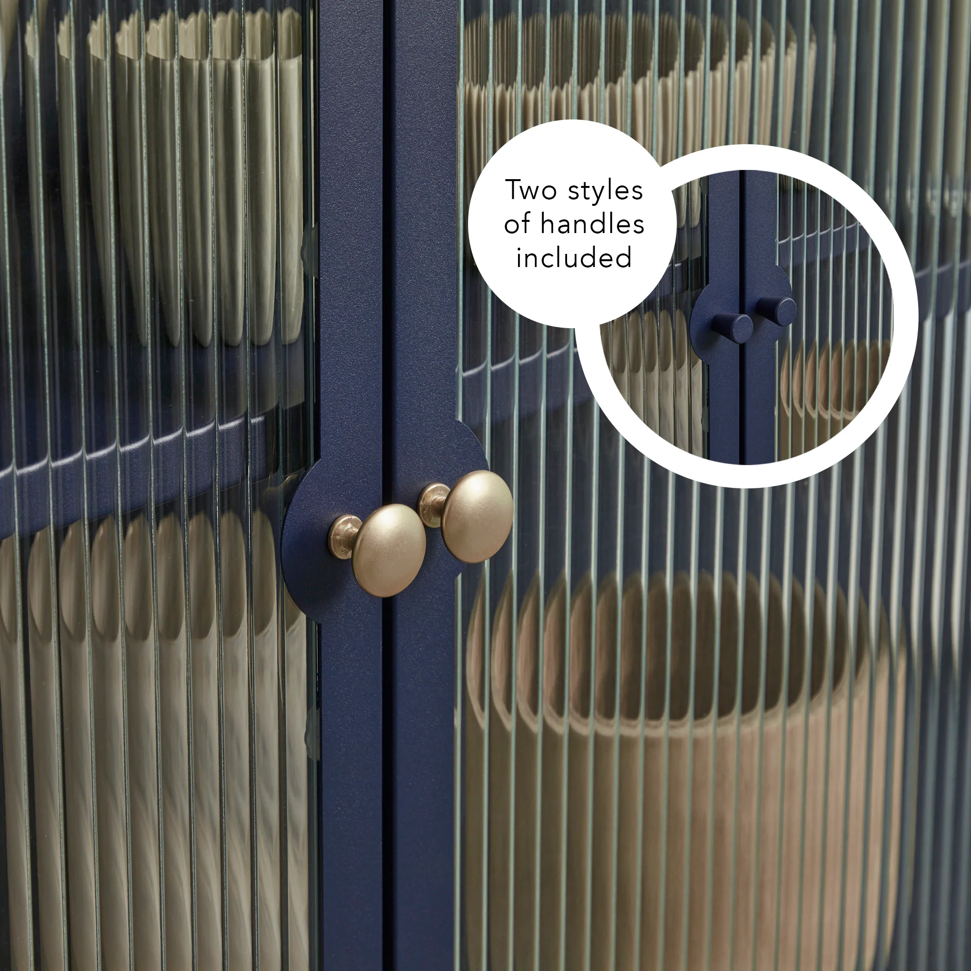 Ella 3 Door Modern Metal Buffet Navy - Image 6
