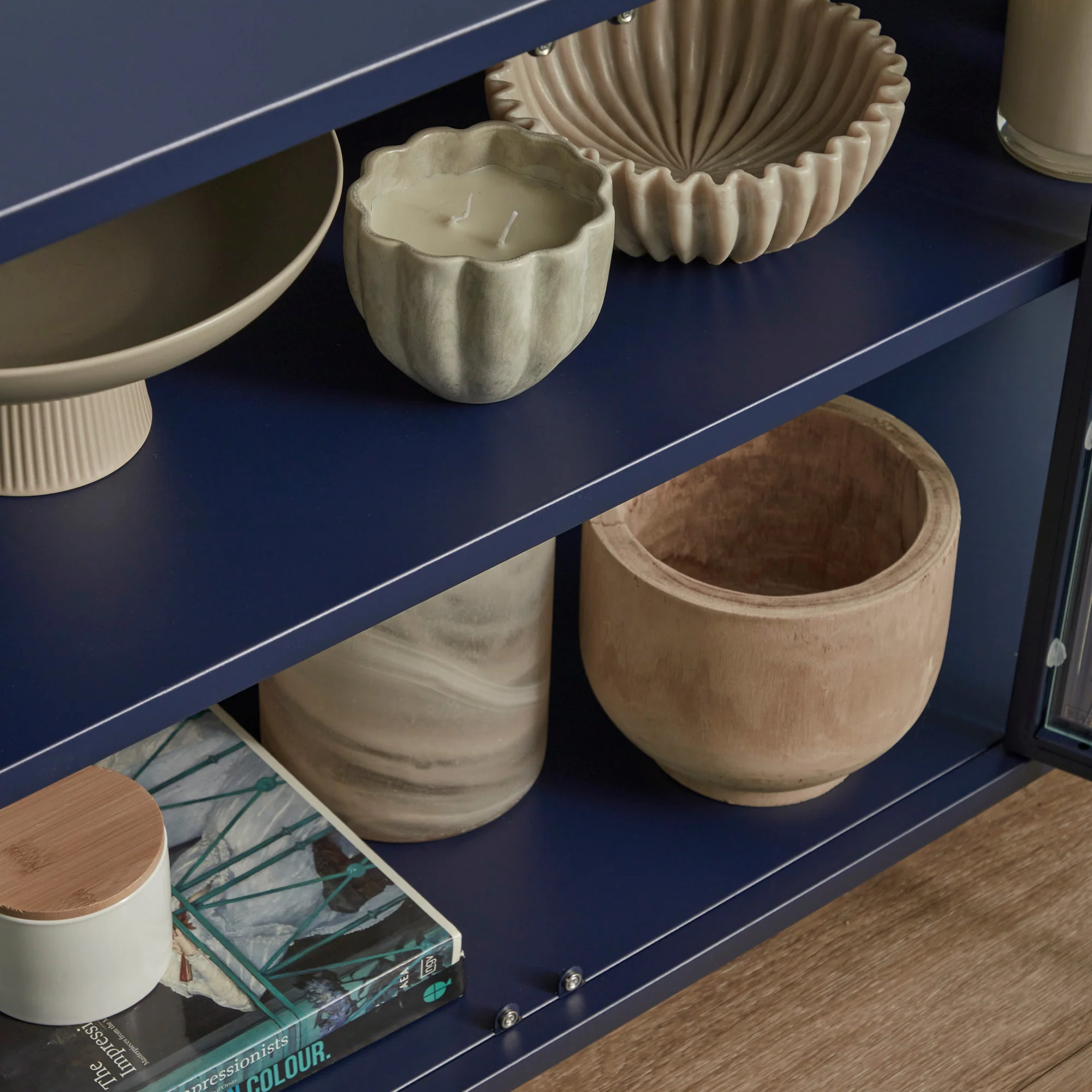 Ella 3 Door Modern Metal Buffet Navy - Image 7