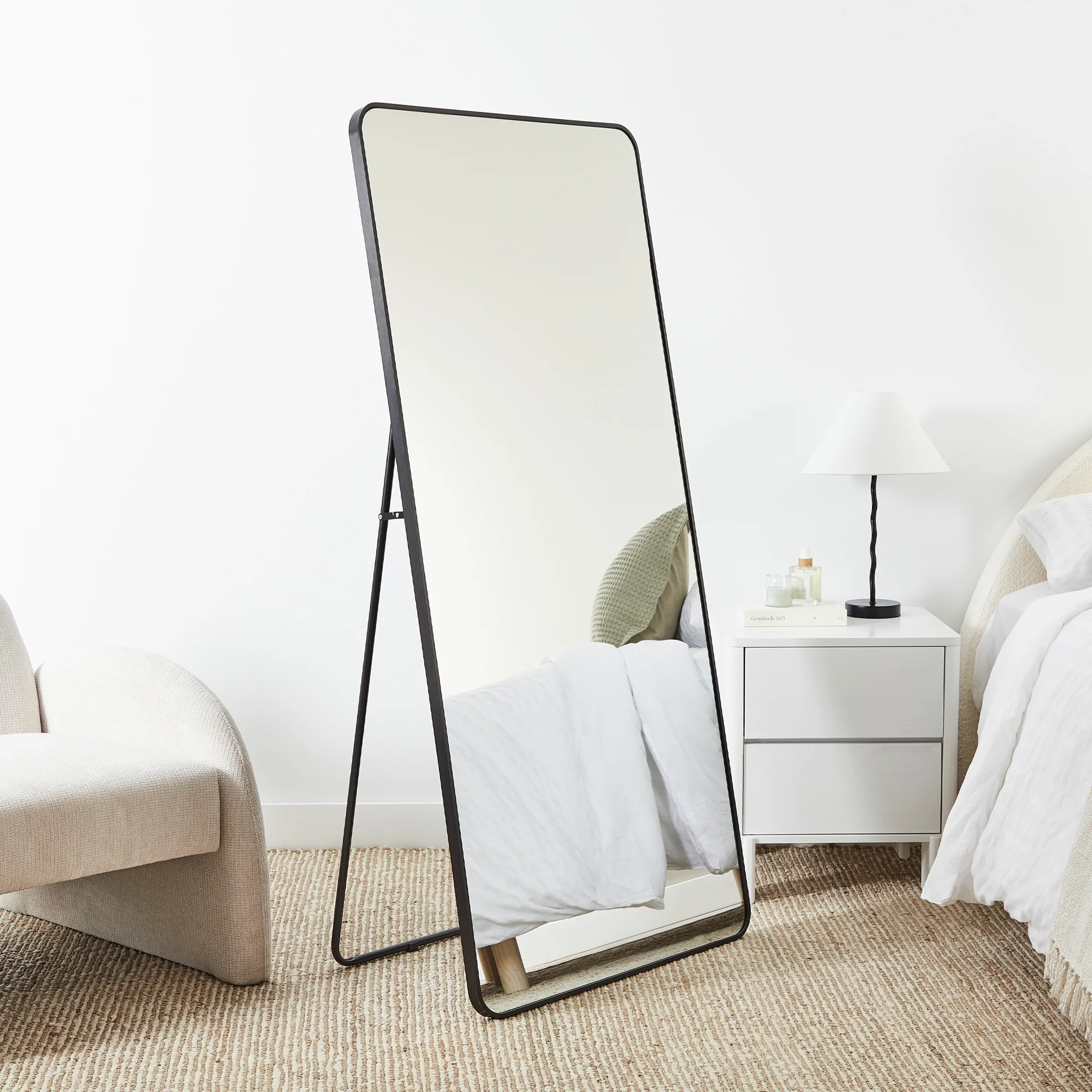 Elle 160cm Rectangle Mirror Black