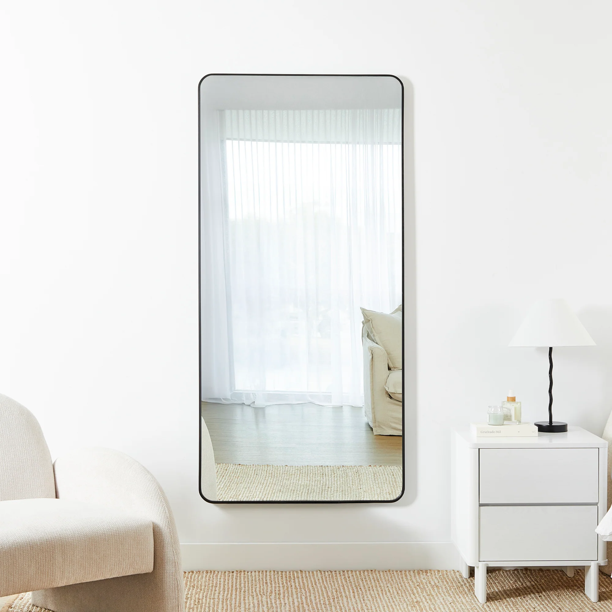 Elle 160cm Rectangle Mirror Black - Image 4