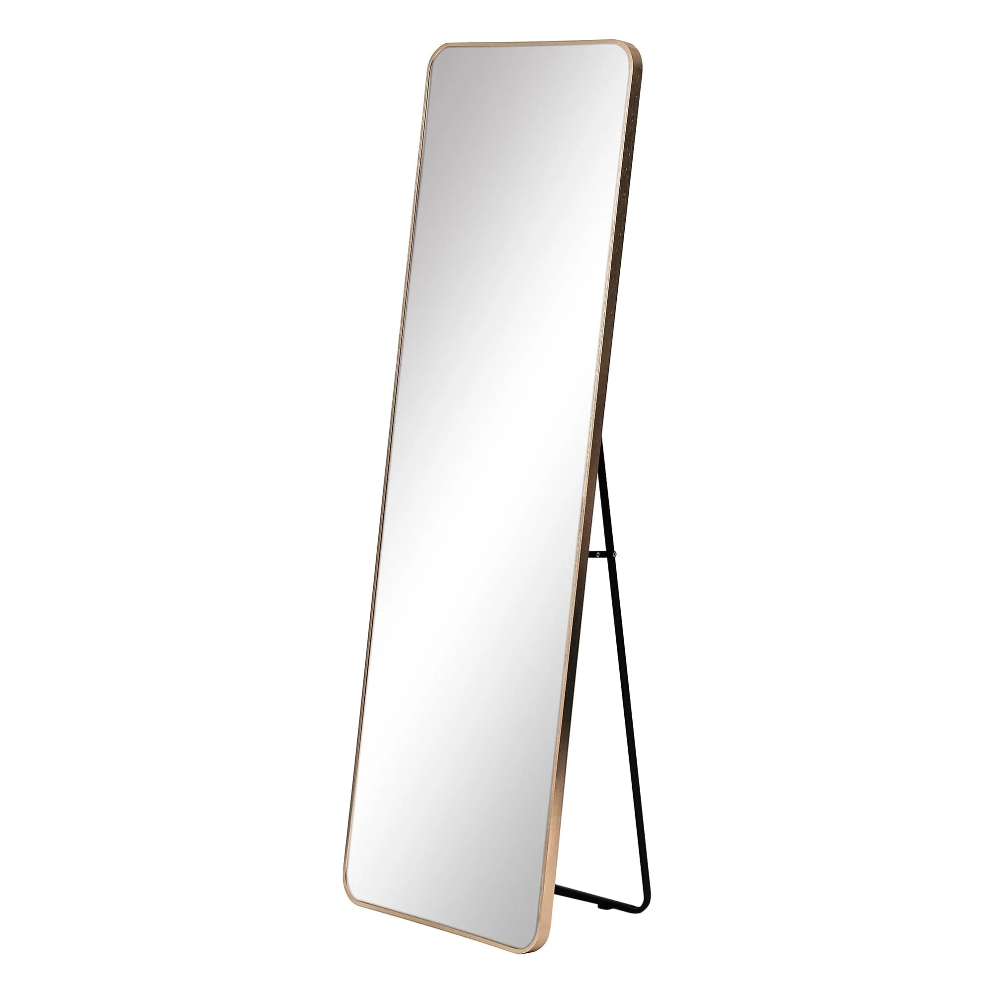 Elle 165cm Rectangle Standing Full Length Mirror Gold - Image 2