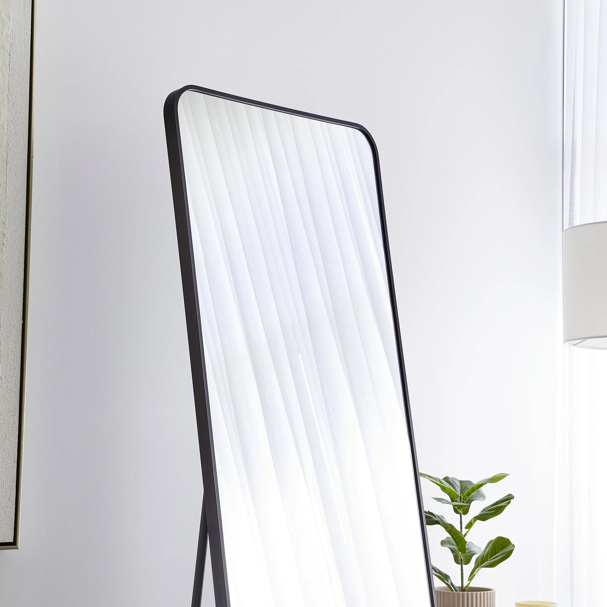 Elle 165cm Rectangle Standing Full Length Mirror Black - Image 5